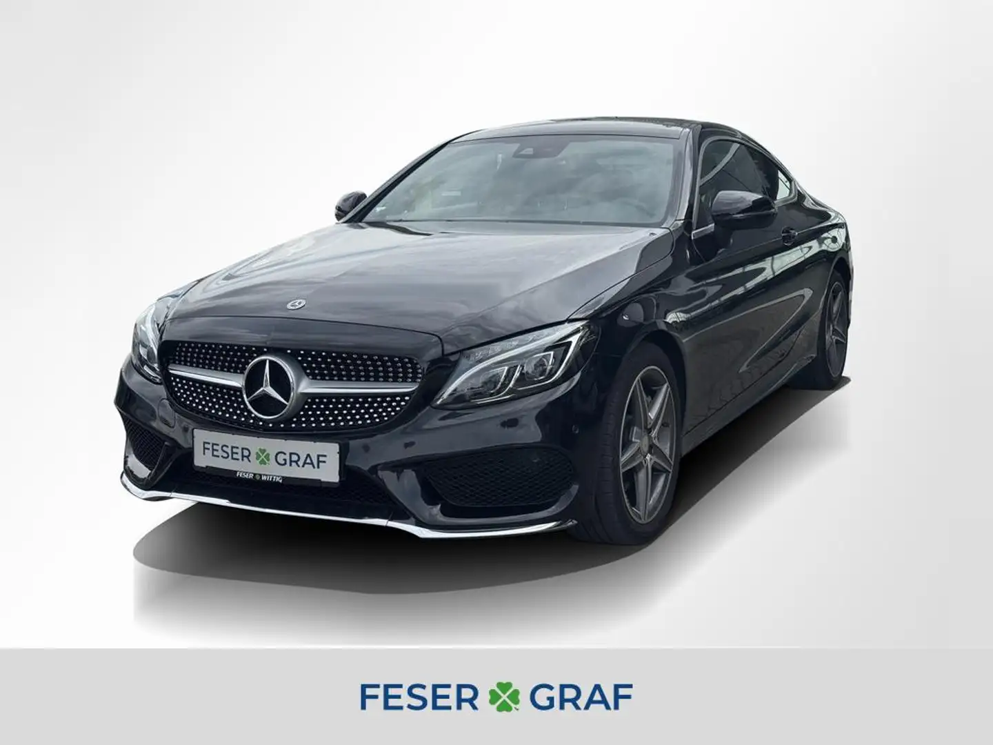 Mercedes-Benz C 300 Coupe AMG Line ILS/Navi/AHK/Burmester/SHZ Zwart - 1