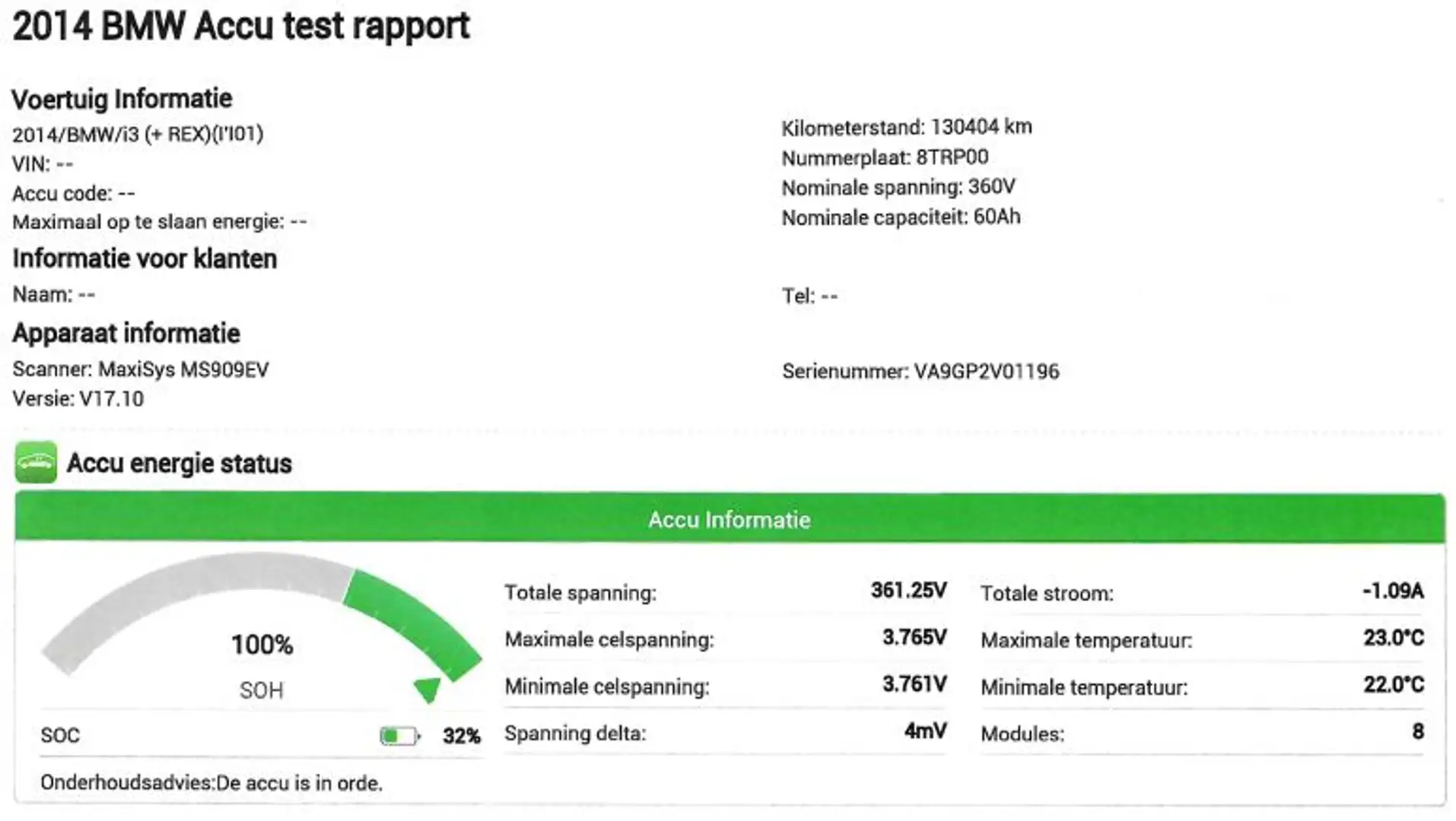 BMW i3 SOH 100% Range Extender PHEV Plug-in Hybride Grijs - 2