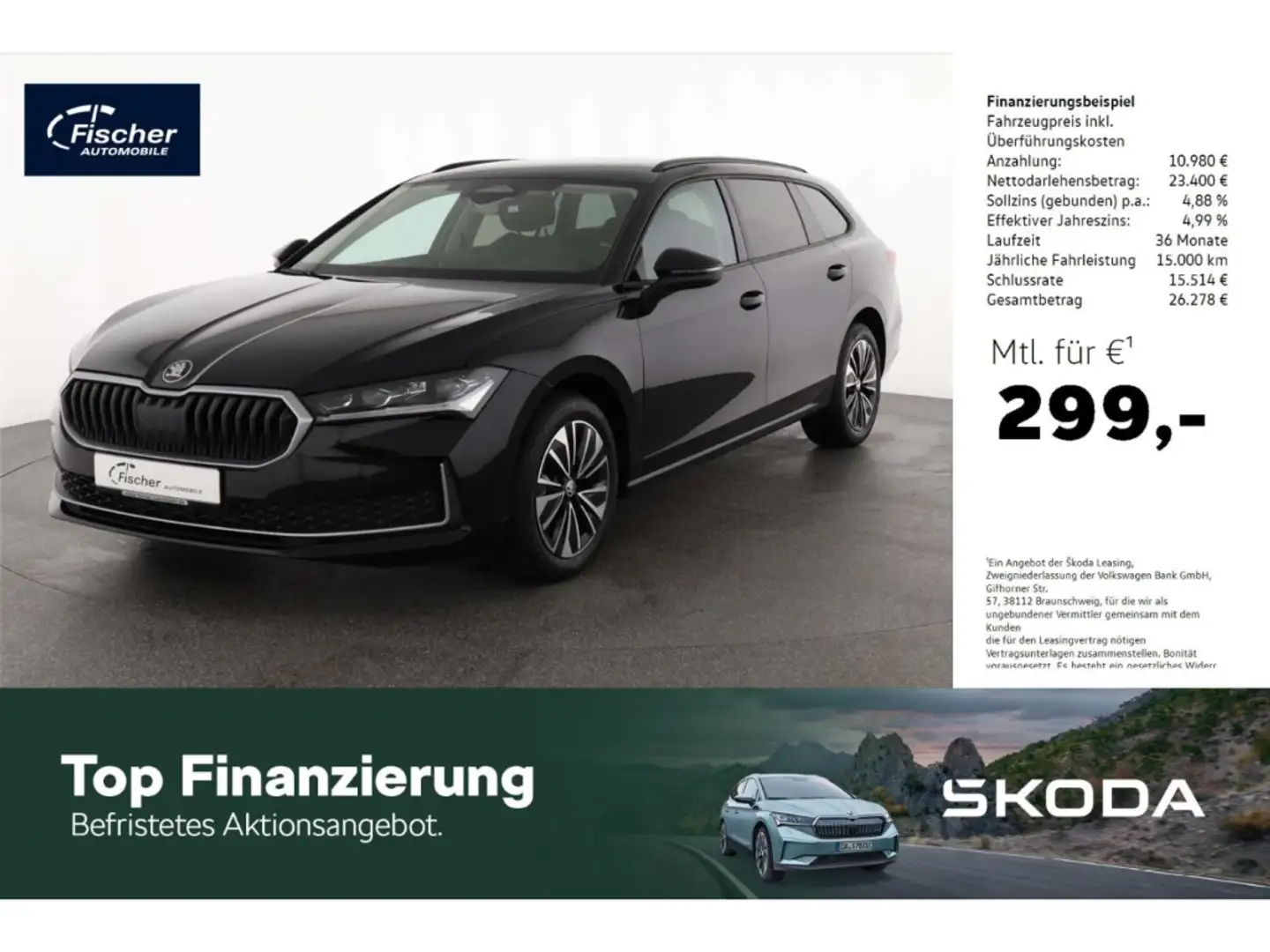 Skoda Superb Combi 2.0 TDI Selection DSG Matrix/NAV/SH Schwarz - 1