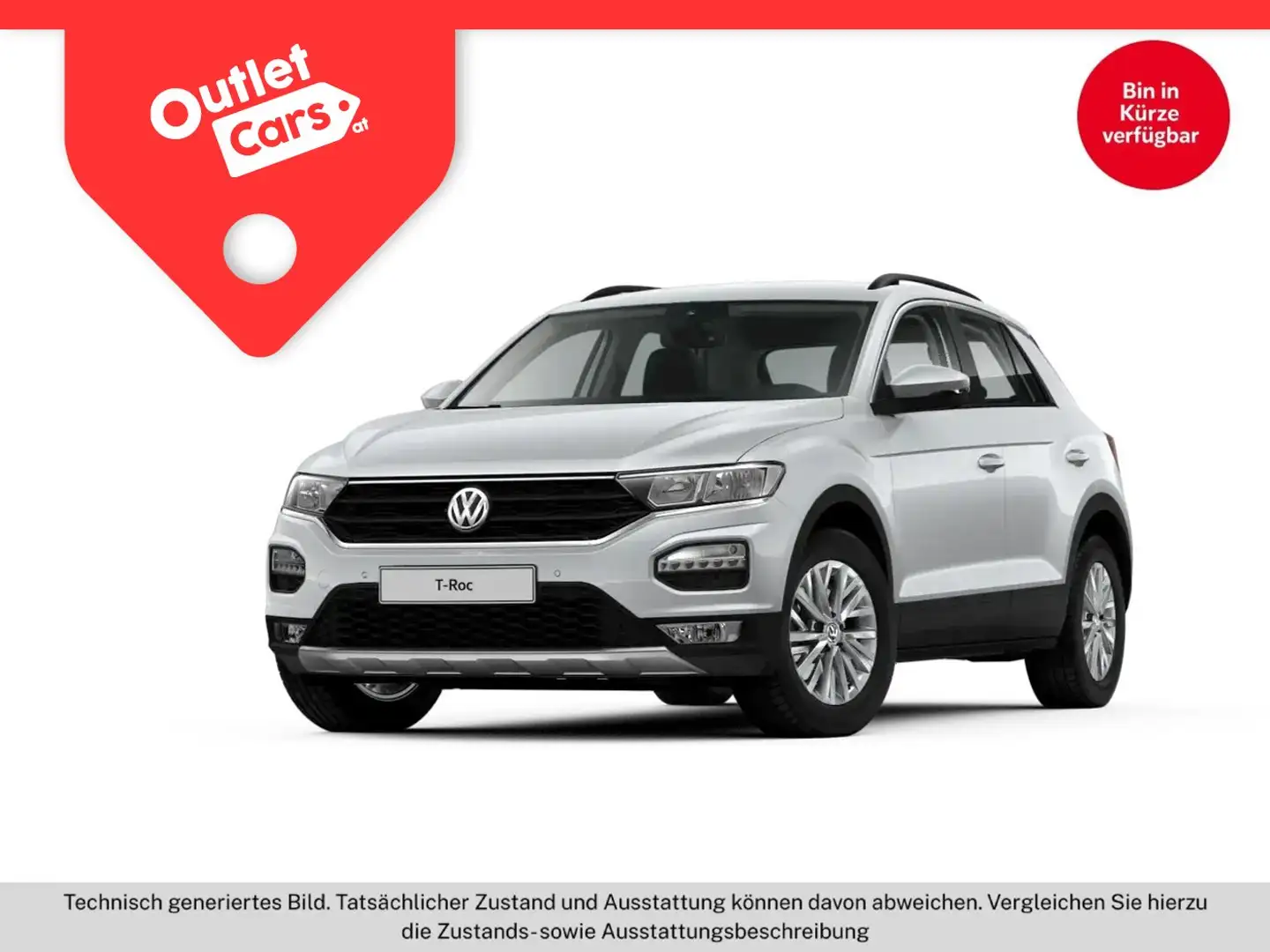 Volkswagen T-Roc 1.0 TSI Design ASSIST+RADAR+RFK+LM+PDC+SHZ Weiß - 1