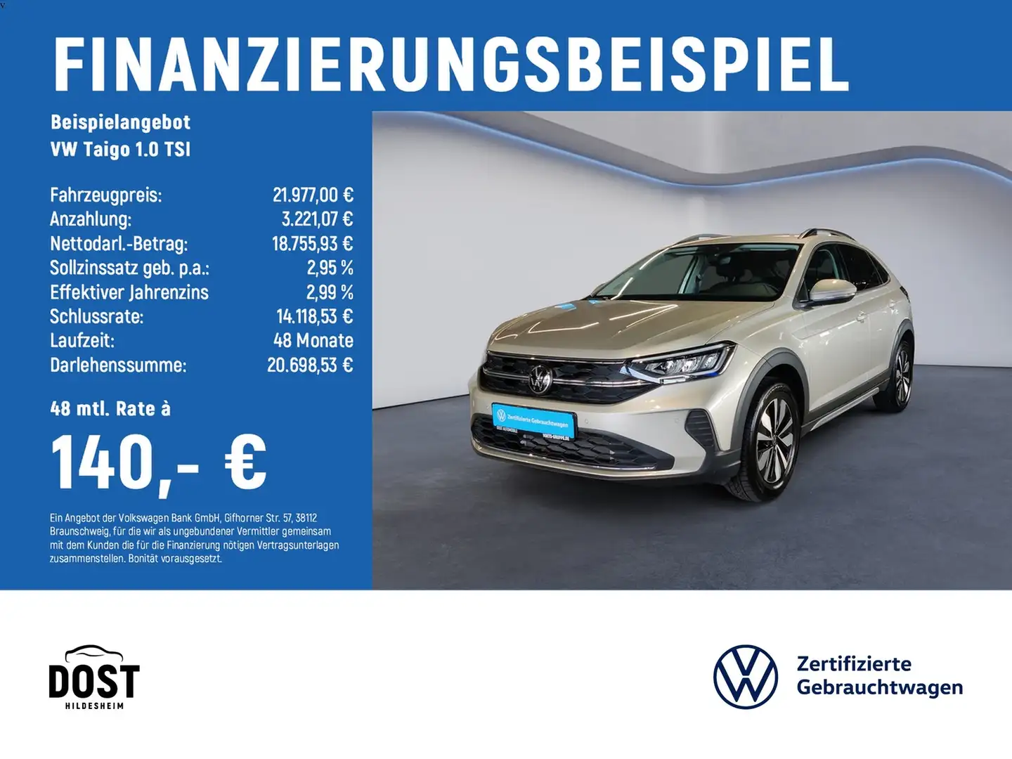 Volkswagen Taigo 1.0 TSI Move AHK+DAB+KLIMA+LED+PDC+SHZ Silber - 2