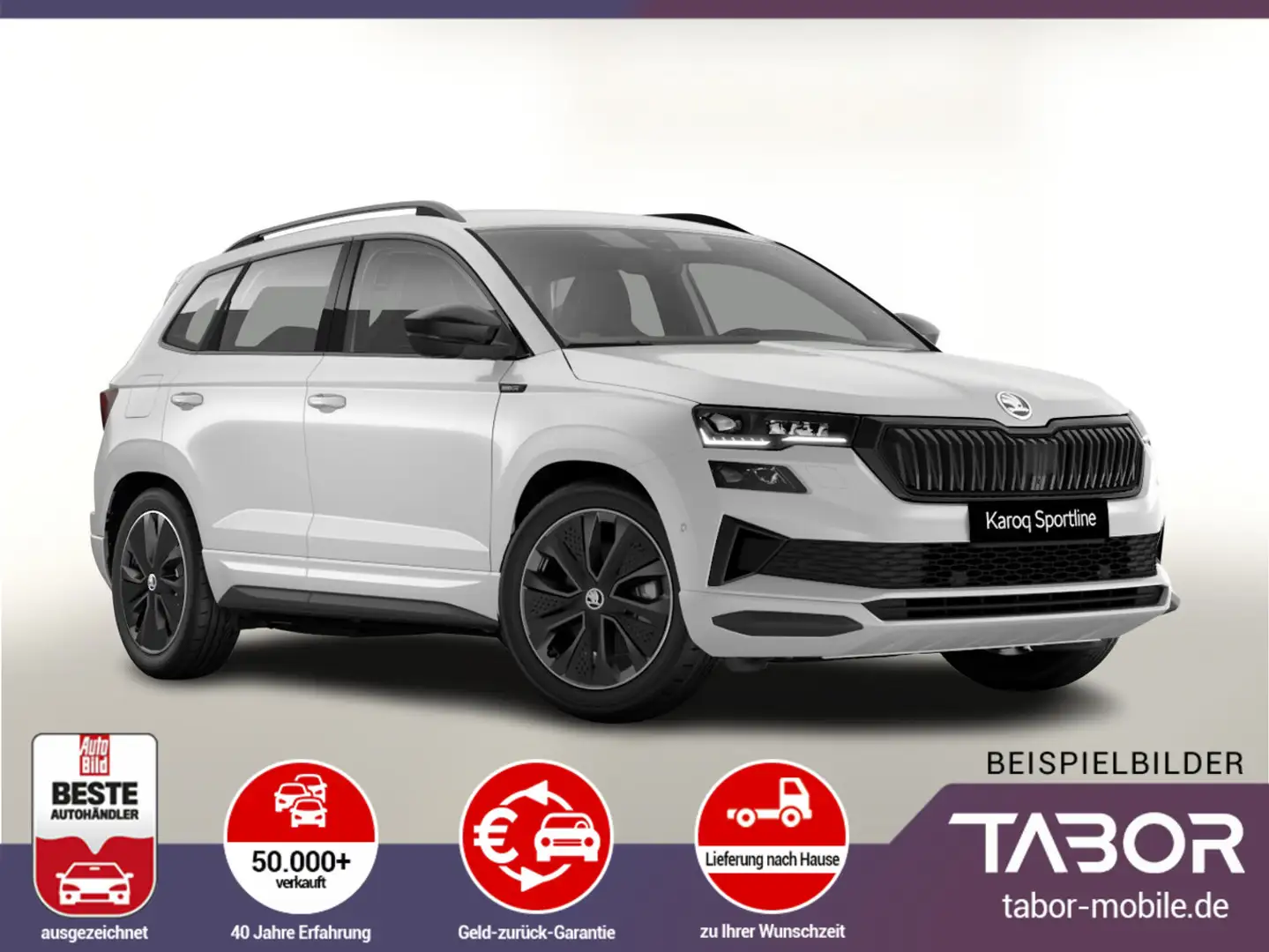 Skoda Karoq TSI DSG Sportl Pano Matrix Nav 360° Canton Weiß - 1