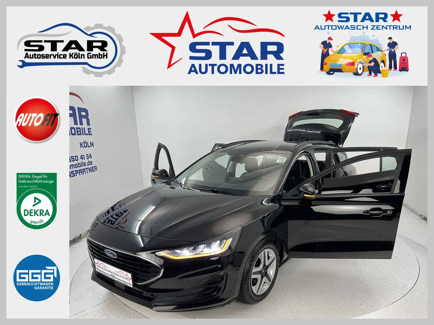 Ford Focus Cool & Connect*1,5-88kW*NAVI*TEMP*LED*PDC*ABS*EU6d Schwarz - 1