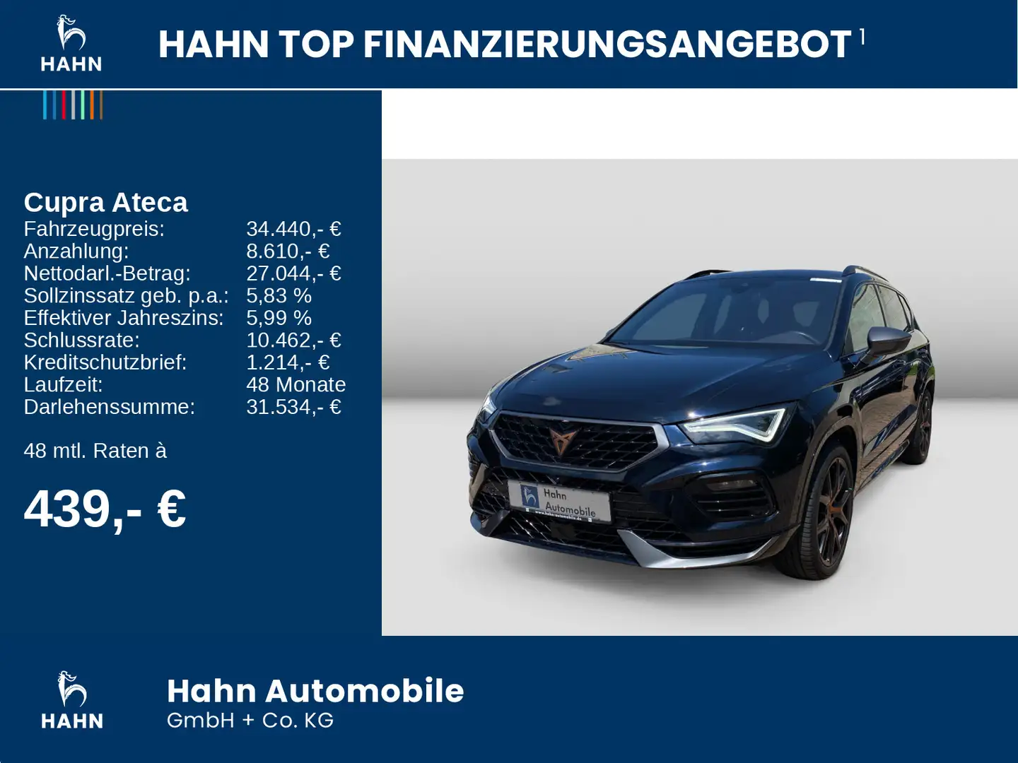 CUPRA Ateca 2.0TSI DSG 4Drive LED ACC AHK Navi Kessy Noir - 2