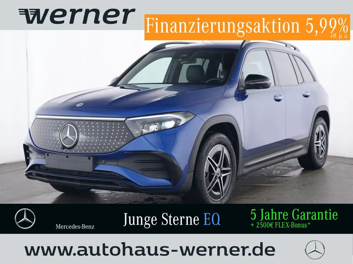 Mercedes-Benz EQB 300 4M AMG-PREM NIGHT AHK DISTRON VZA WINTER Blauw - 1