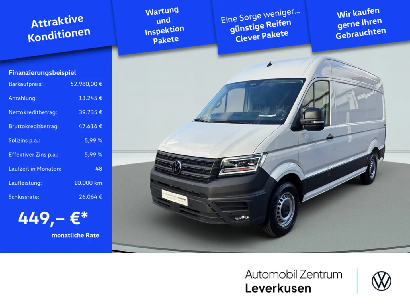 Volkswagen Crafter 35 TDI Hochdach NAVI KAM LED PDC SHZ Alb - 1