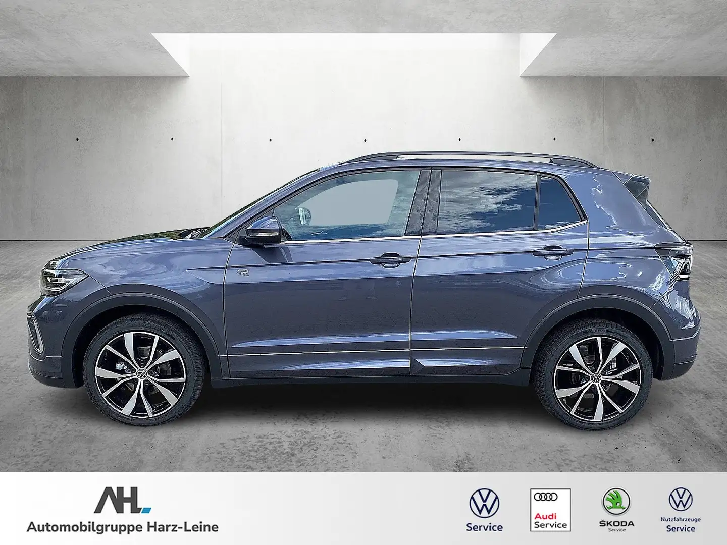 Volkswagen T-Cross 1.0 TSI "R-Line" DSG/AHK/NAVI/RFK/ACC/MATRIX Grijs - 2