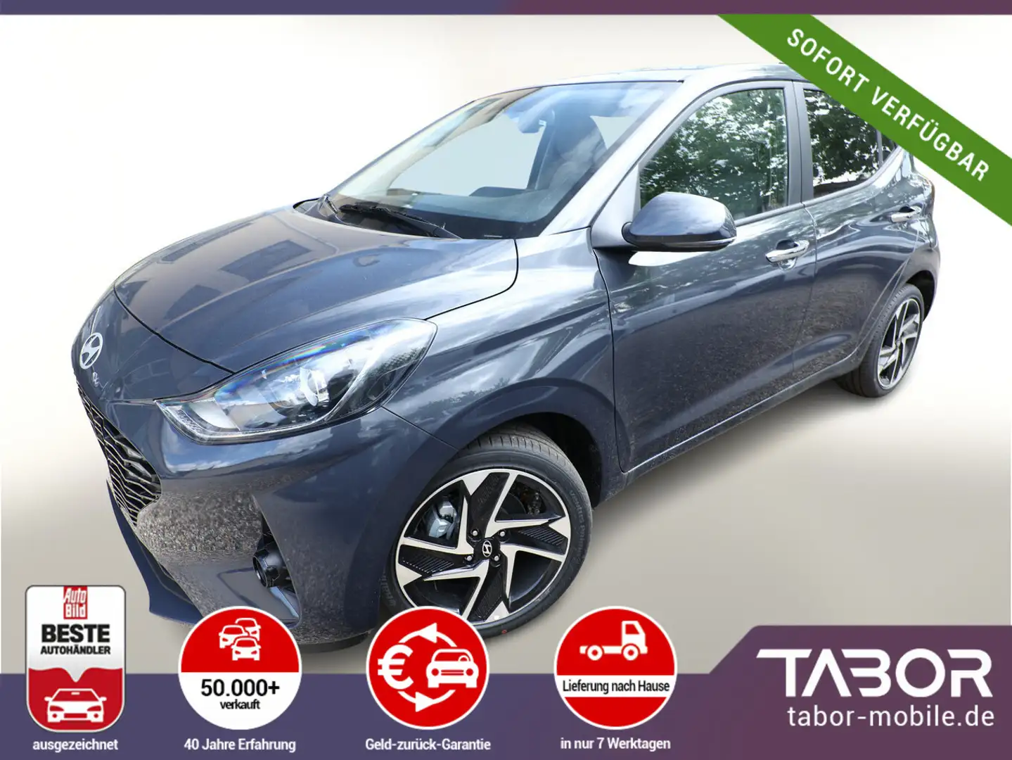 Hyundai i10 1.2 MPI 79 AT Prime Nav SHZ Kam Privacy 16Z Grau - 1