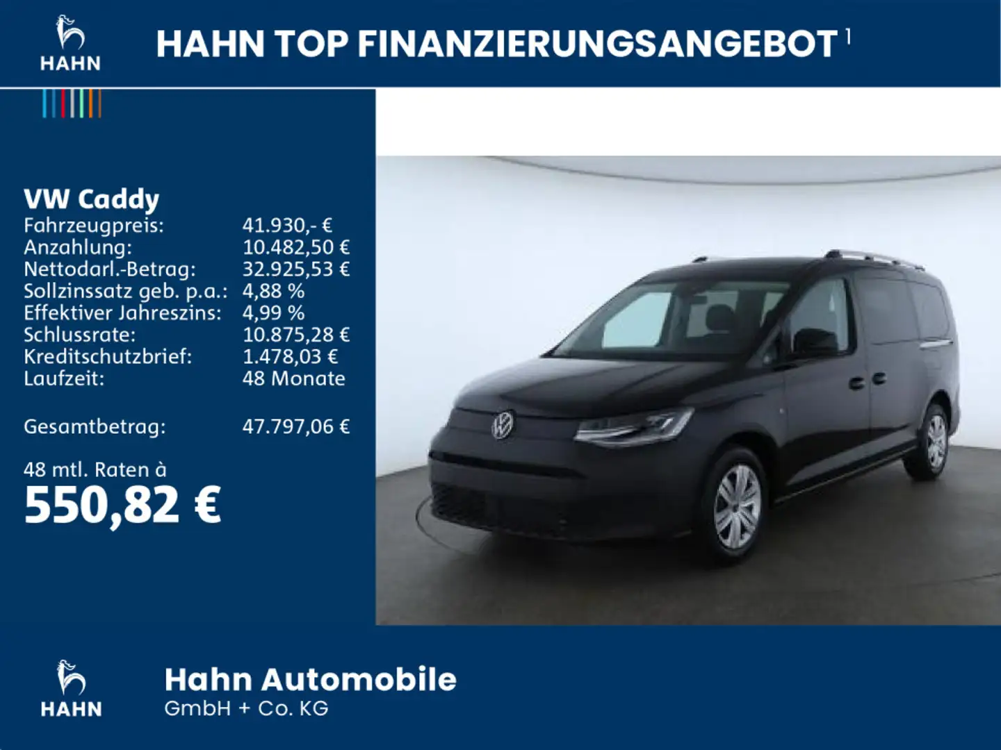Volkswagen Caddy 5 LR 2.0TDI 90KW NAVI LED AHK Schwarz - 2