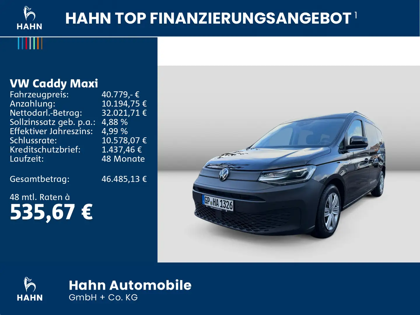 Volkswagen Caddy 2.0TDI 90KW/122 PS NAVI LED AHK ACC Schwarz - 2