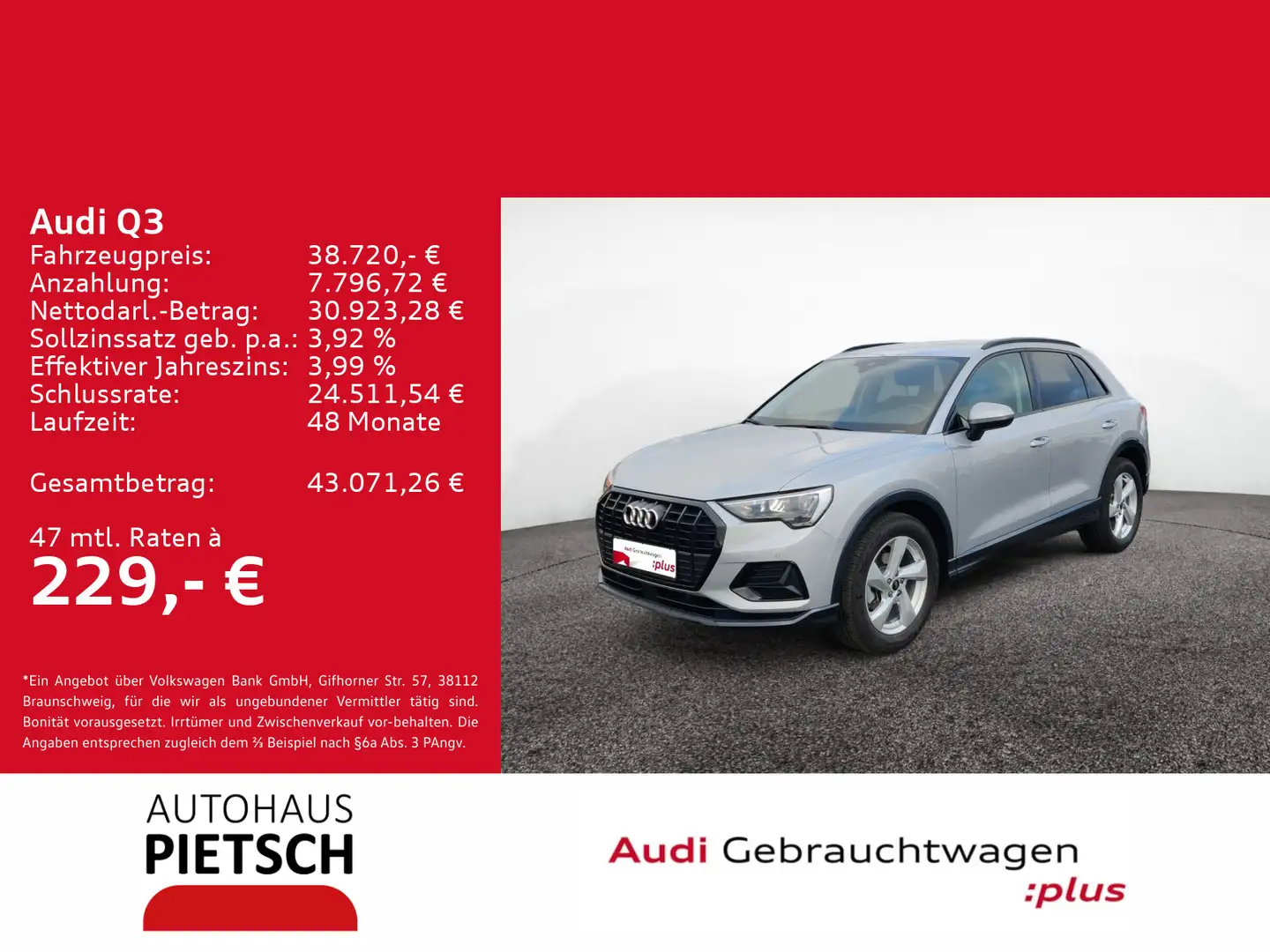 Audi Q3 35 TFSI advanced S-tronic Silber - 1