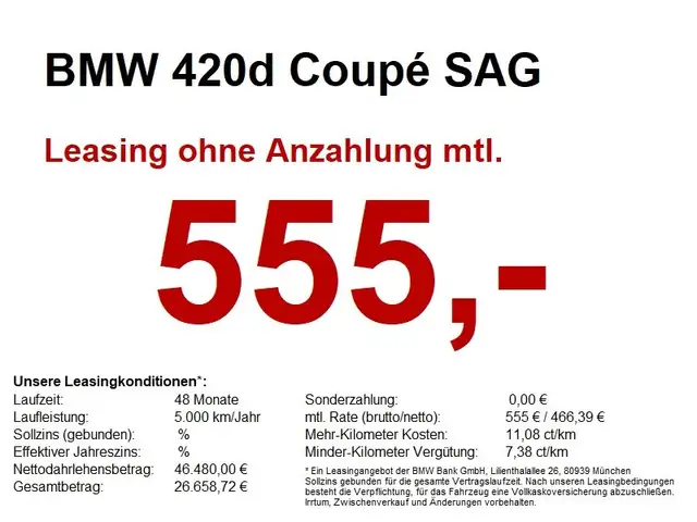 Bmw 420 d Coupé SAG M Sport PRO LED+/ACC/360/HUD/HiFi
