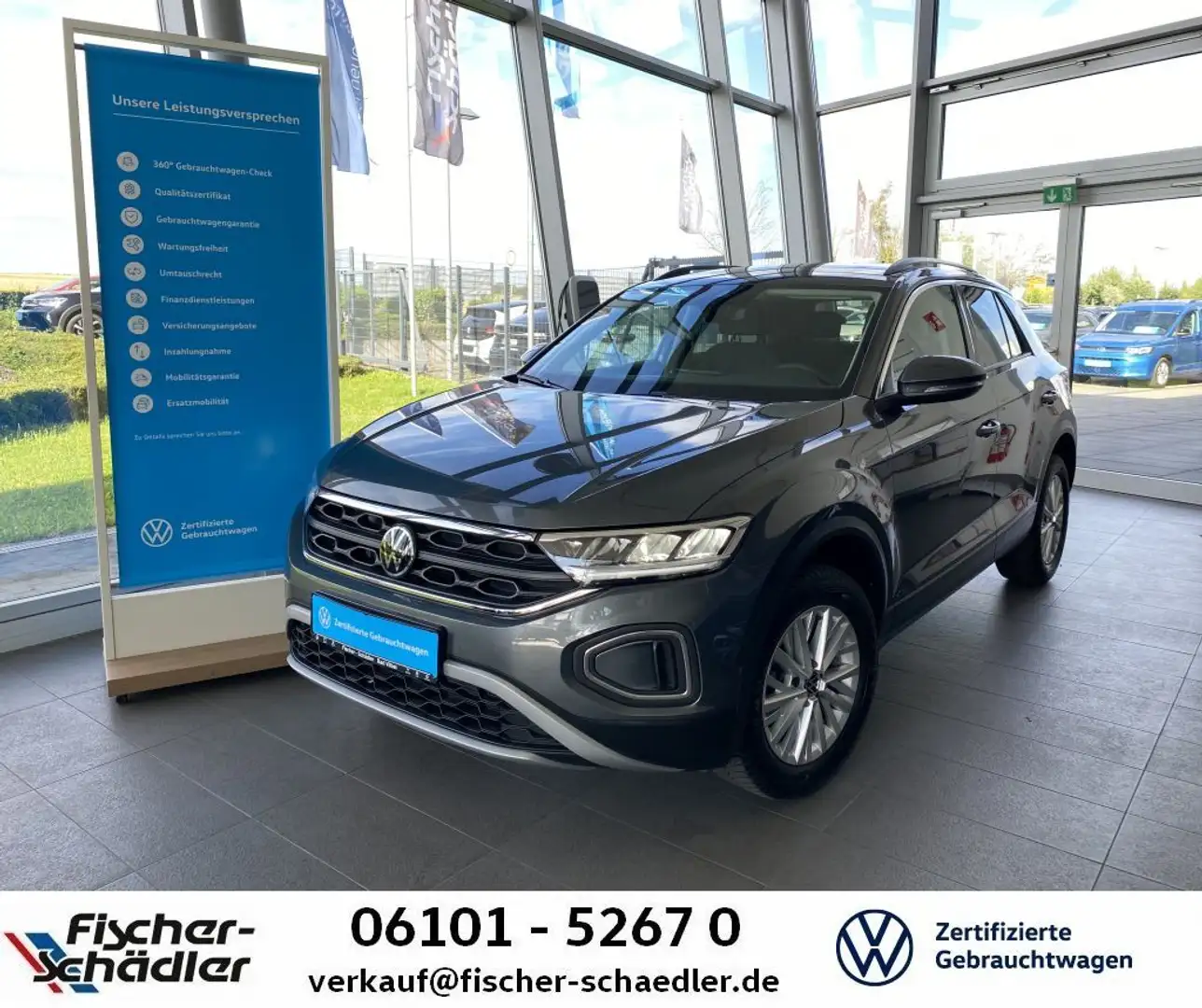 Volkswagen T-Roc T-ROC Life 1.0TSI*LED*Navi*Climatr.*SitzHz*4Seas Grau - 1