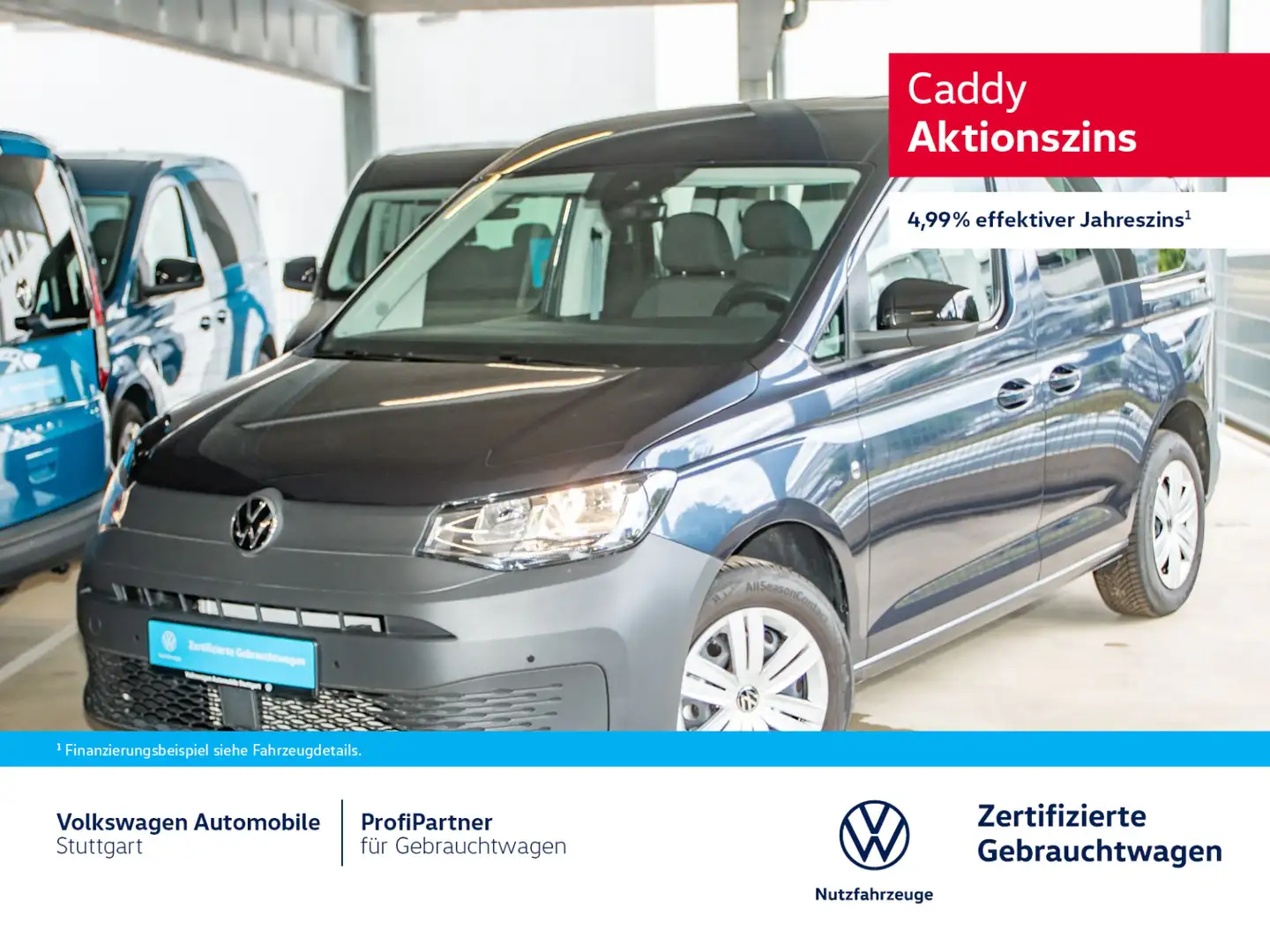 Volkswagen Caddy DSG1.5l TSI Euro 6e Navi AHK Klima Kamera Blau - 1