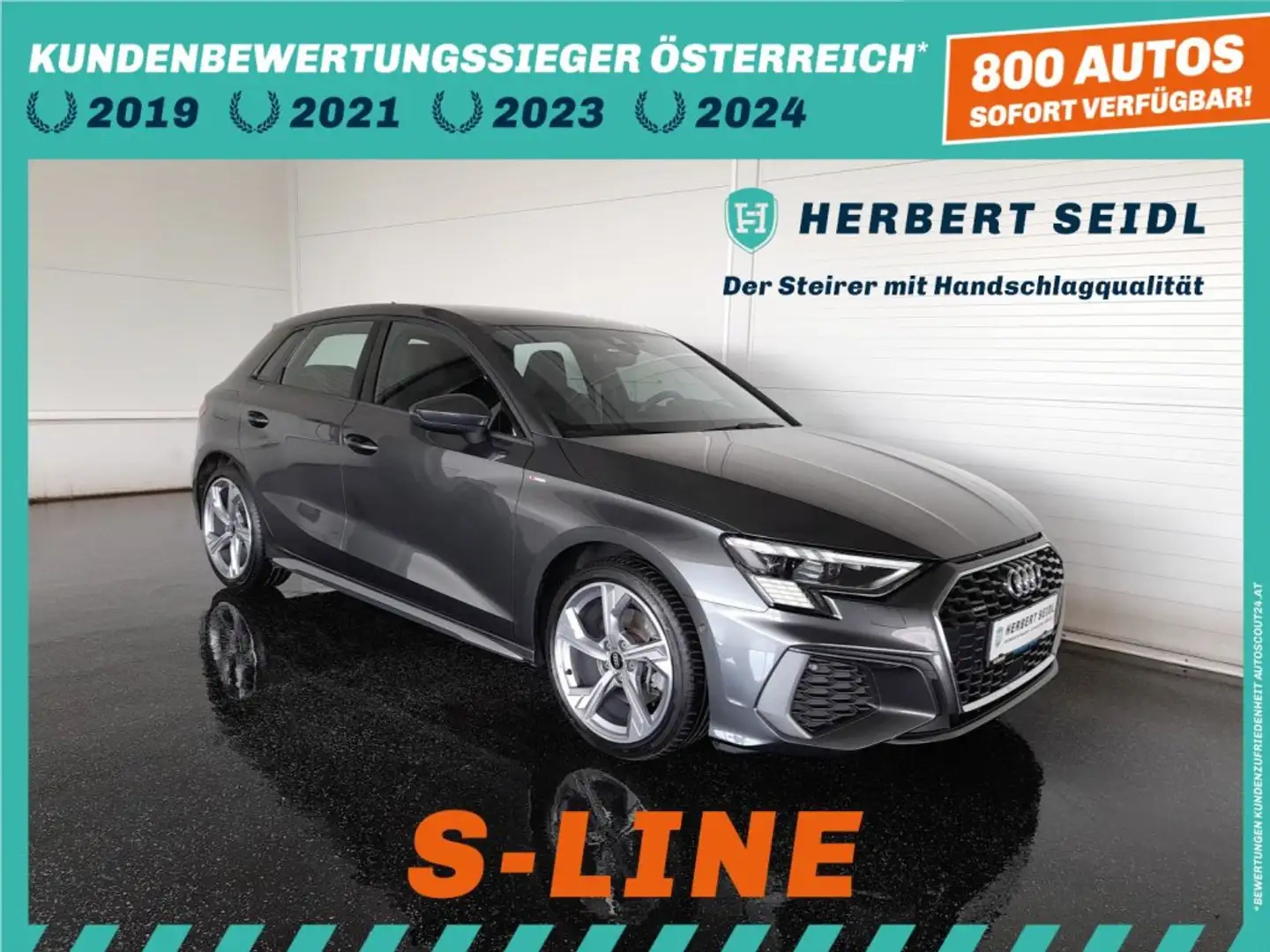 Audi A3 S-LINE 40 TDI quattro S-tr. *MATRIX LED / 18 ZOLL / NAVI / KAMERA / VIRTUELL PLUS / PARKASS. / B&O 3D SOUND* Grau - 1