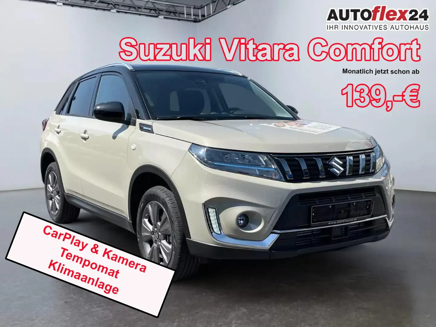 Suzuki Vitara Comfort 1.4 BJET Hybrid 2WD Navi-MirrorLink Kli... Beżowy - 1