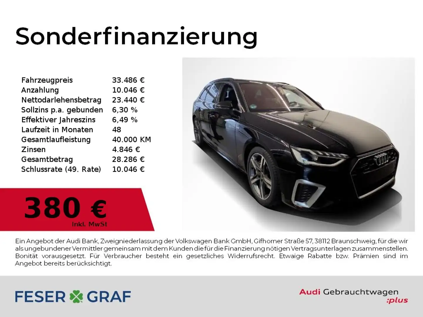 Audi A4 Avant 40 TDI qu S Line Int Pano,Leder,LED,Navi,Kam Schwarz - 1