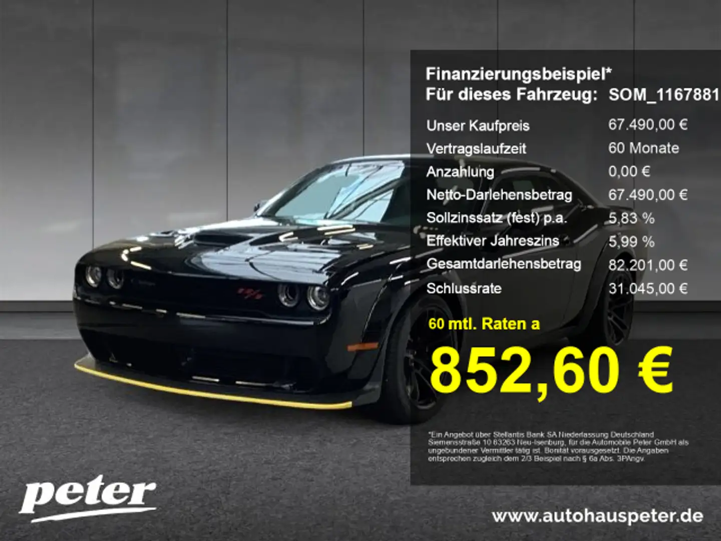 Dodge Challenger Challenger R/T Scat Pack Widebody 6.4 V8 HEMI Nero - 1
