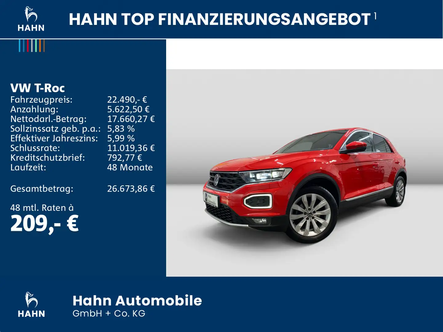 Volkswagen T-Roc 1.5 TSI DSG Sport Navi Kamera ACC LED Rot - 2