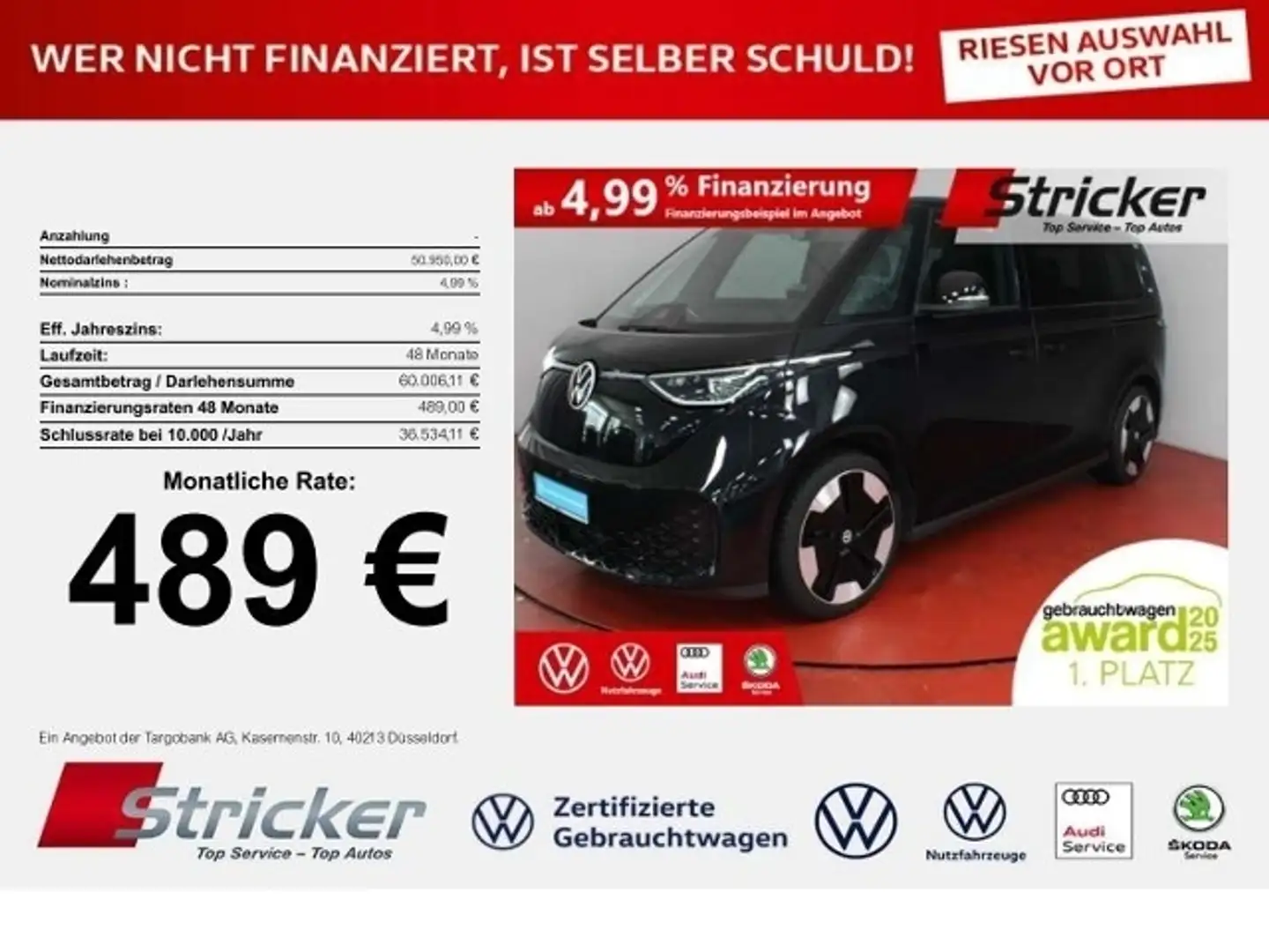 Volkswagen ID. Buzz Pro 210/77 IQ.Light Travel Schwarz - 1