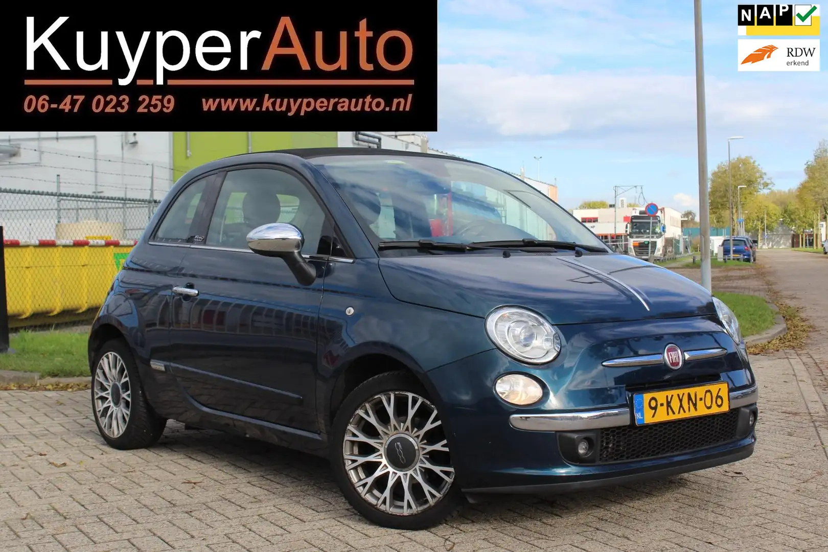 Fiat 500C 0.9 TwinAir Lounge cabrio automaat nap 1e eig. Bleu - 1