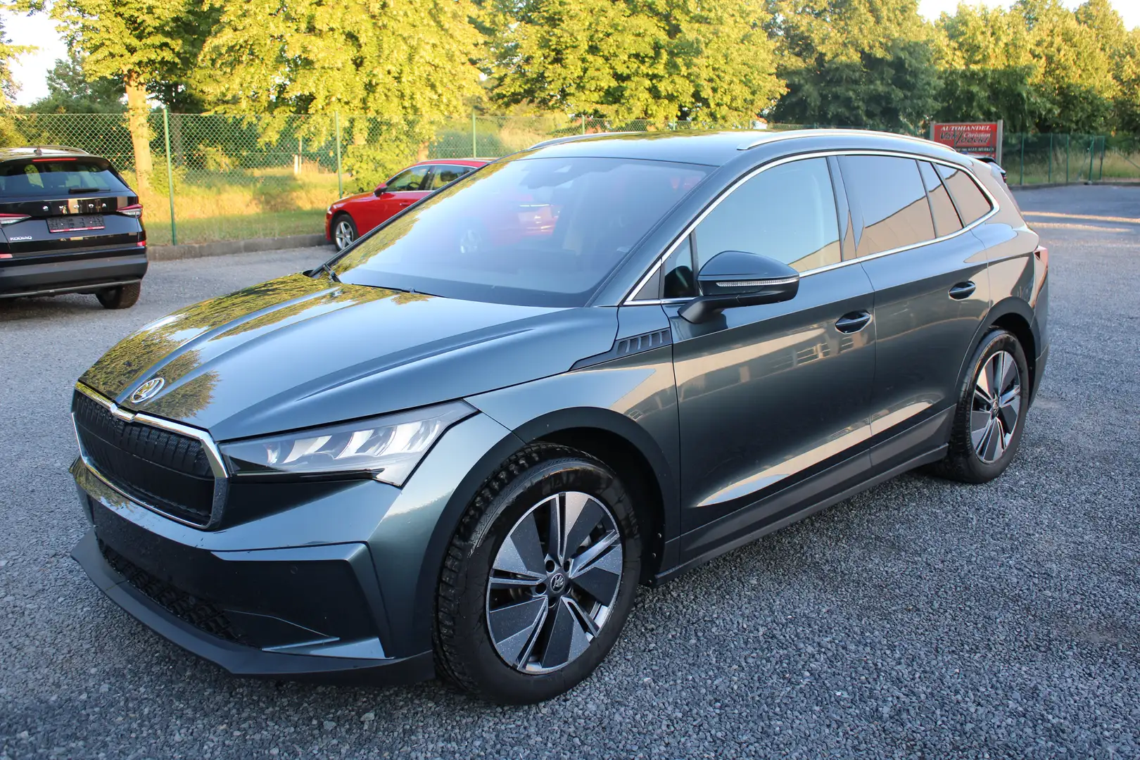 Skoda Enyaq Enyaq iV 80 LEDER 360 CAMERA GPS TREKHAAK Gris - 1