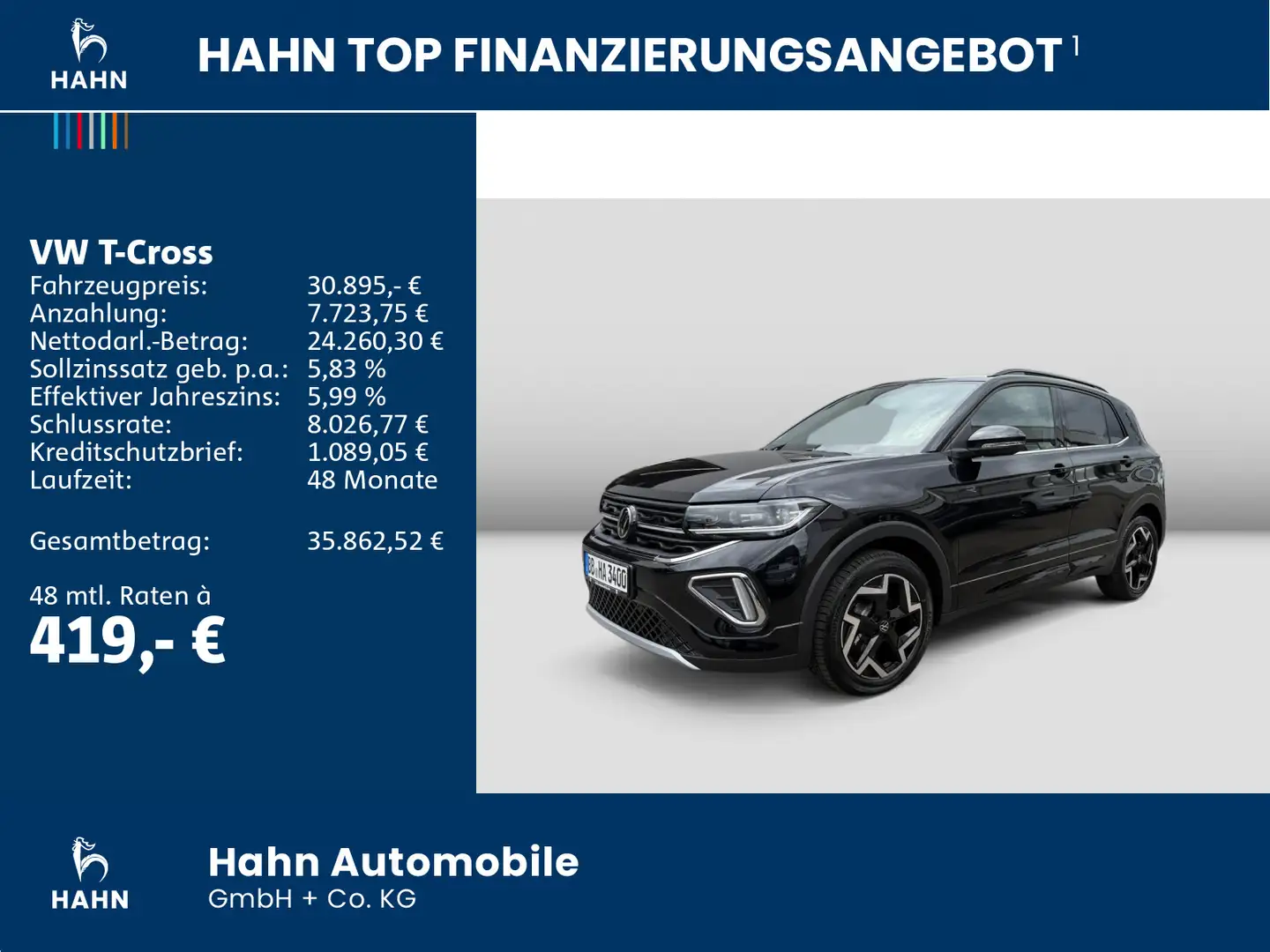 Volkswagen T-Cross R-Line 1.0TSI 116PS DSG Navi Matrix LED Schwarz - 2