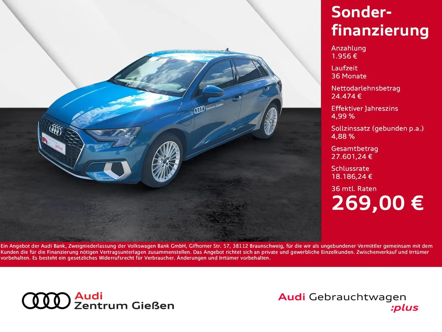 Audi A3 Sportback 40 TFSI e advanced AHK Navi Kamera Blau - 1