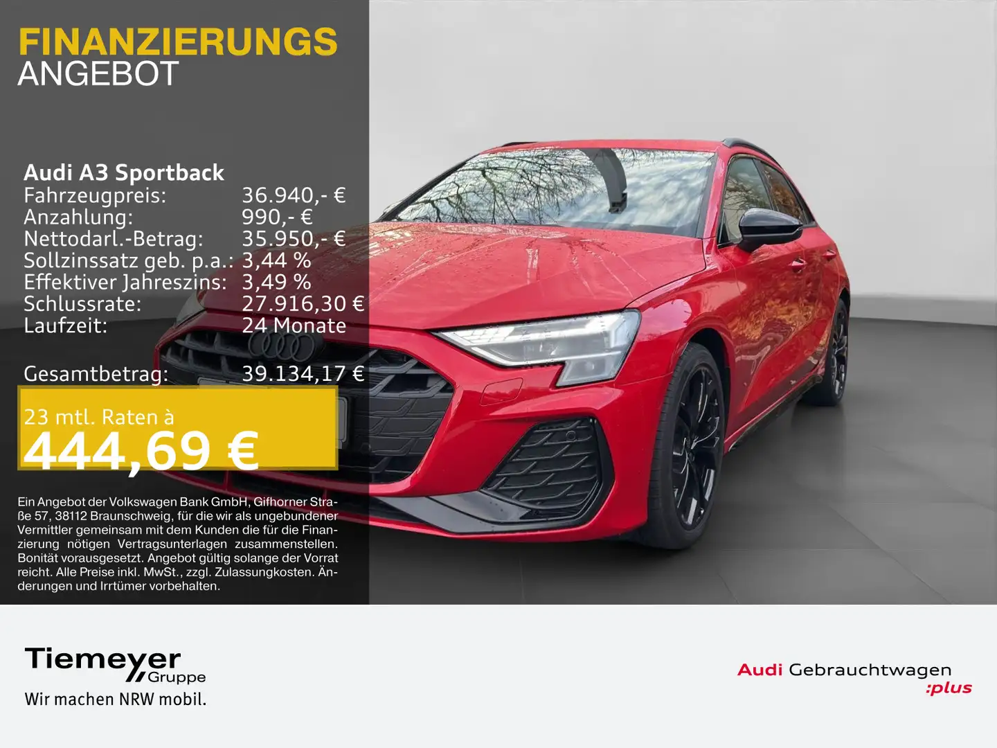 Audi A3 30 TFSI 2x S LINE SONOS HuD KAMERA Rot - 1