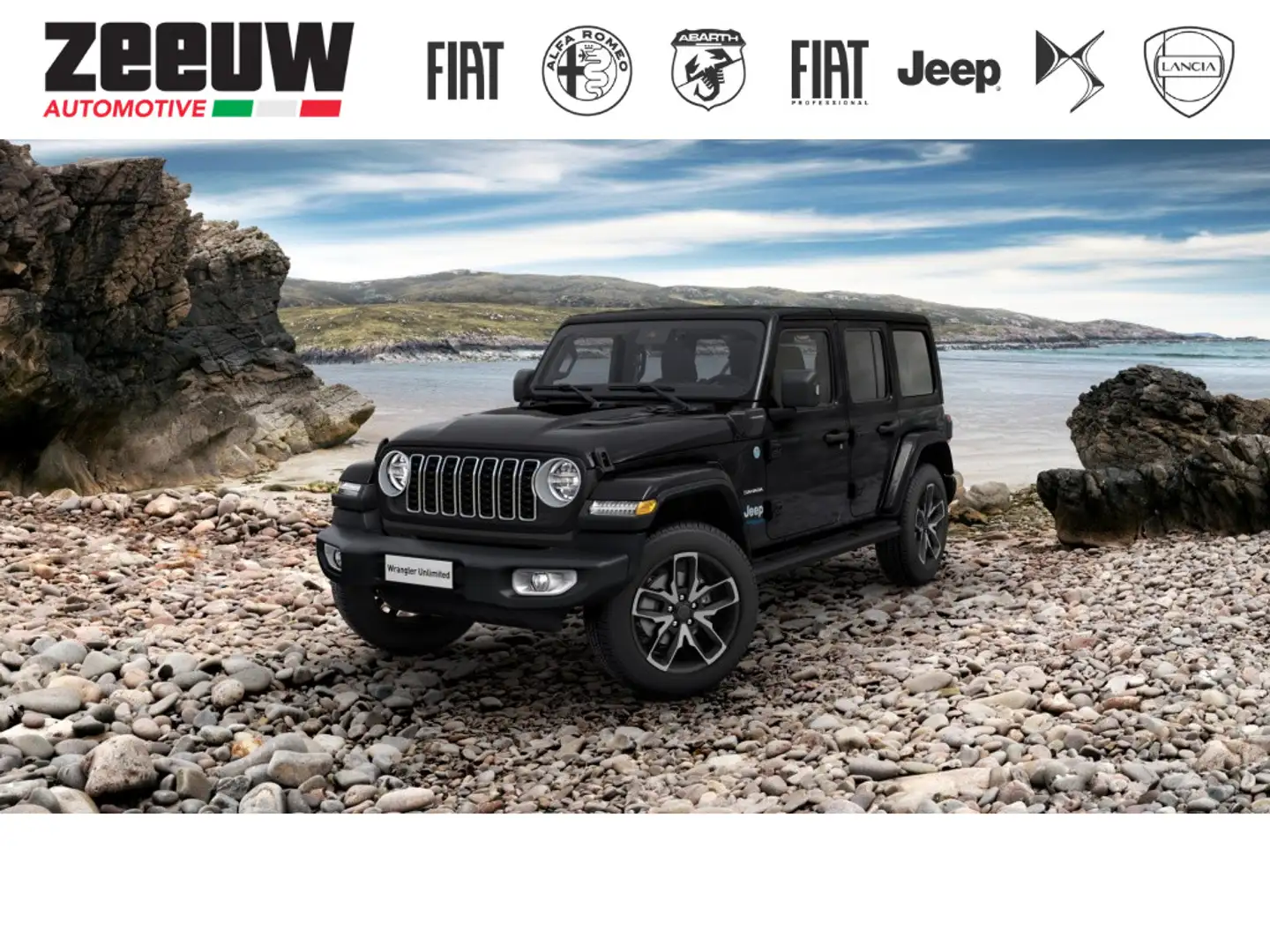 Jeep Wrangler Unlimited 4xe 380 PK Sahara | Hardtop | Leder | Ca Zwart - 1