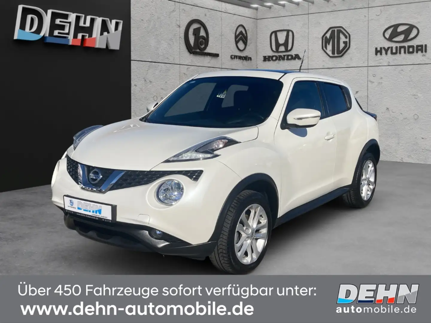 Nissan Juke 1.6 N-Connecta CVT Navi SHZ Leder Pano Kamera Weiß - 2