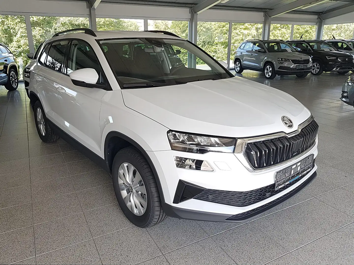 Skoda Karoq TDI DSG 4X4 Garantie 9/29 AHK SmartLink PDC vo+hi Weiß - 1