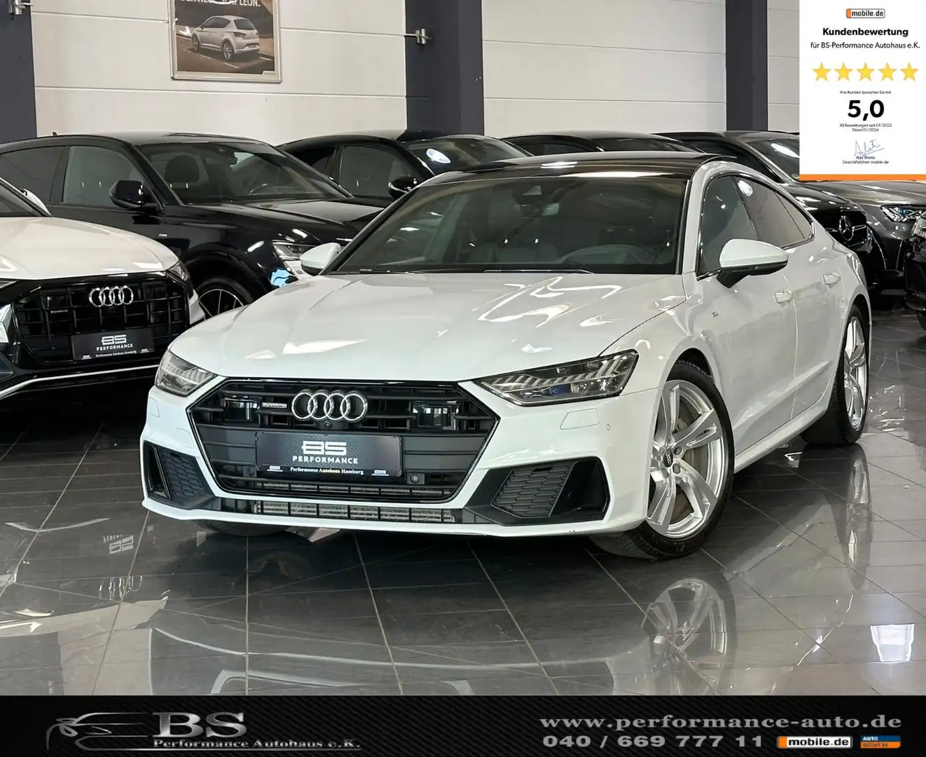 Audi A7 50 TDI |S-LINE|ACC|HUP|PANO|LASER+MATRIX|B&O| Weiß - 1