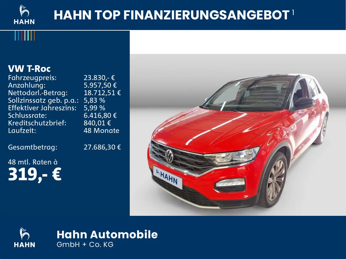 Volkswagen T-Roc 1.5TSI DSG Sport AHK Standh AppConn Climat Rot - 2