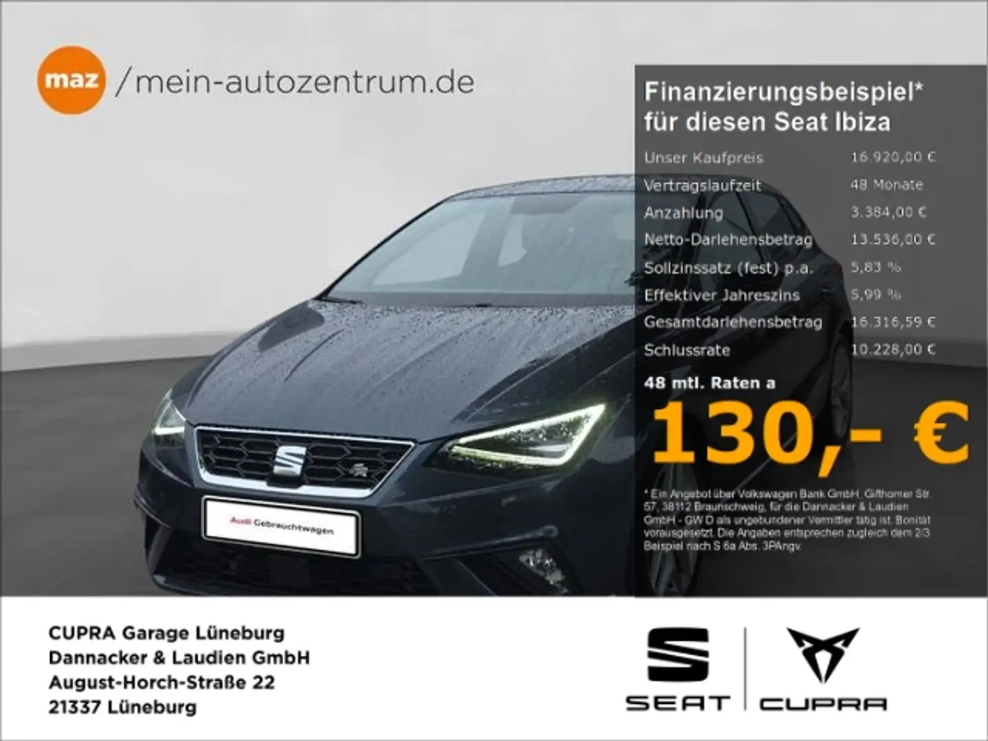 SEAT Ibiza 1.0 TSI FR Alu LED Navi Tempomat Kamera Si Grau - 1