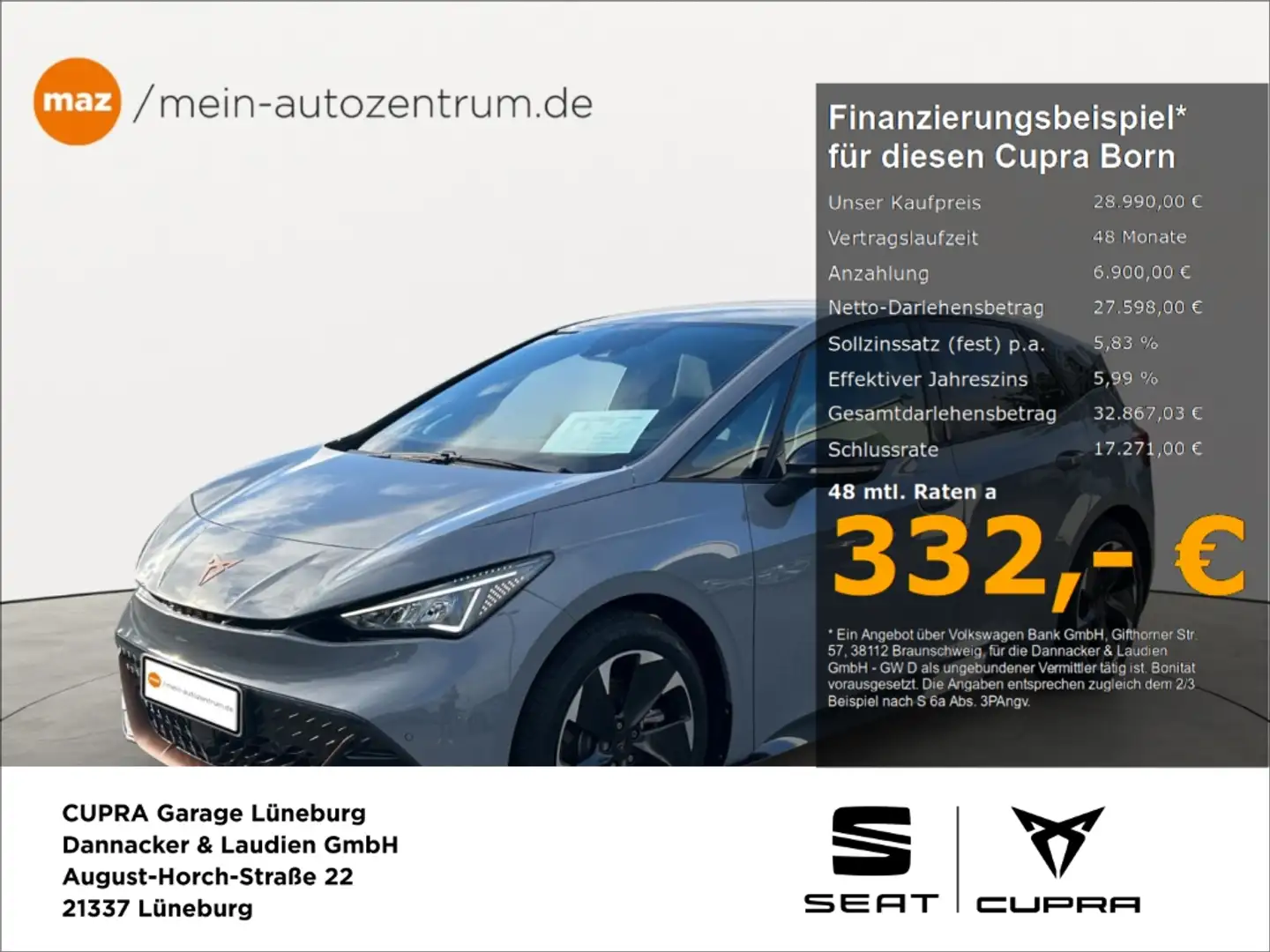 CUPRA Born 170 kW (82kWh) Alu LED Beats Navi ACC Sitzheizung Grau - 1