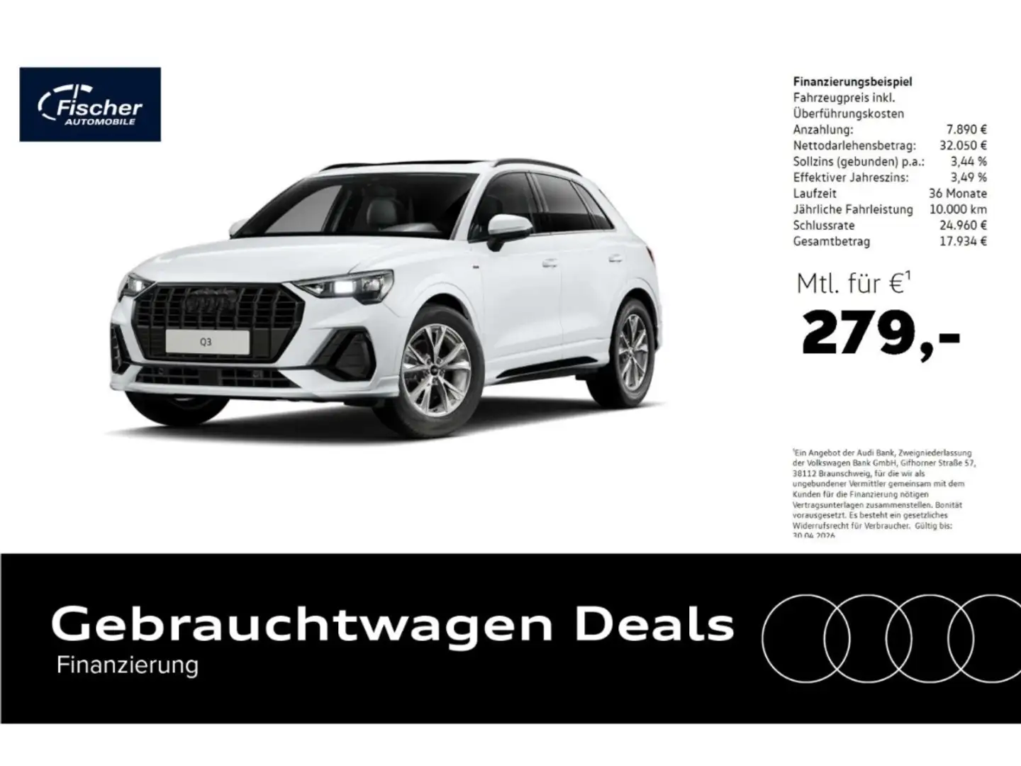 Audi Q3 35 TFSI S line Weiß - 1
