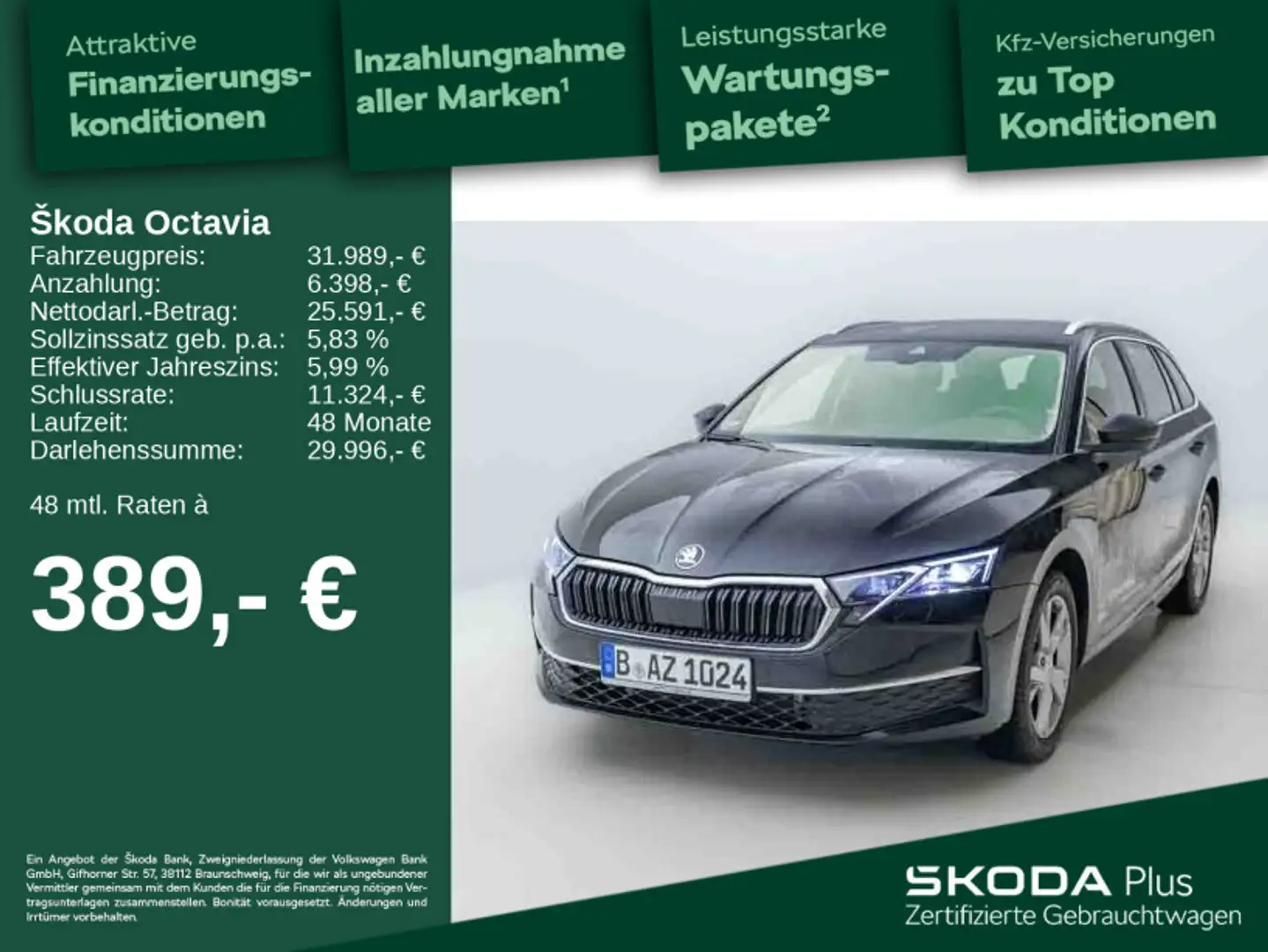 Skoda Octavia Combi 2.0 TDI DSG*LED*RFK*SHZ*virtCockp+ Schwarz - 1