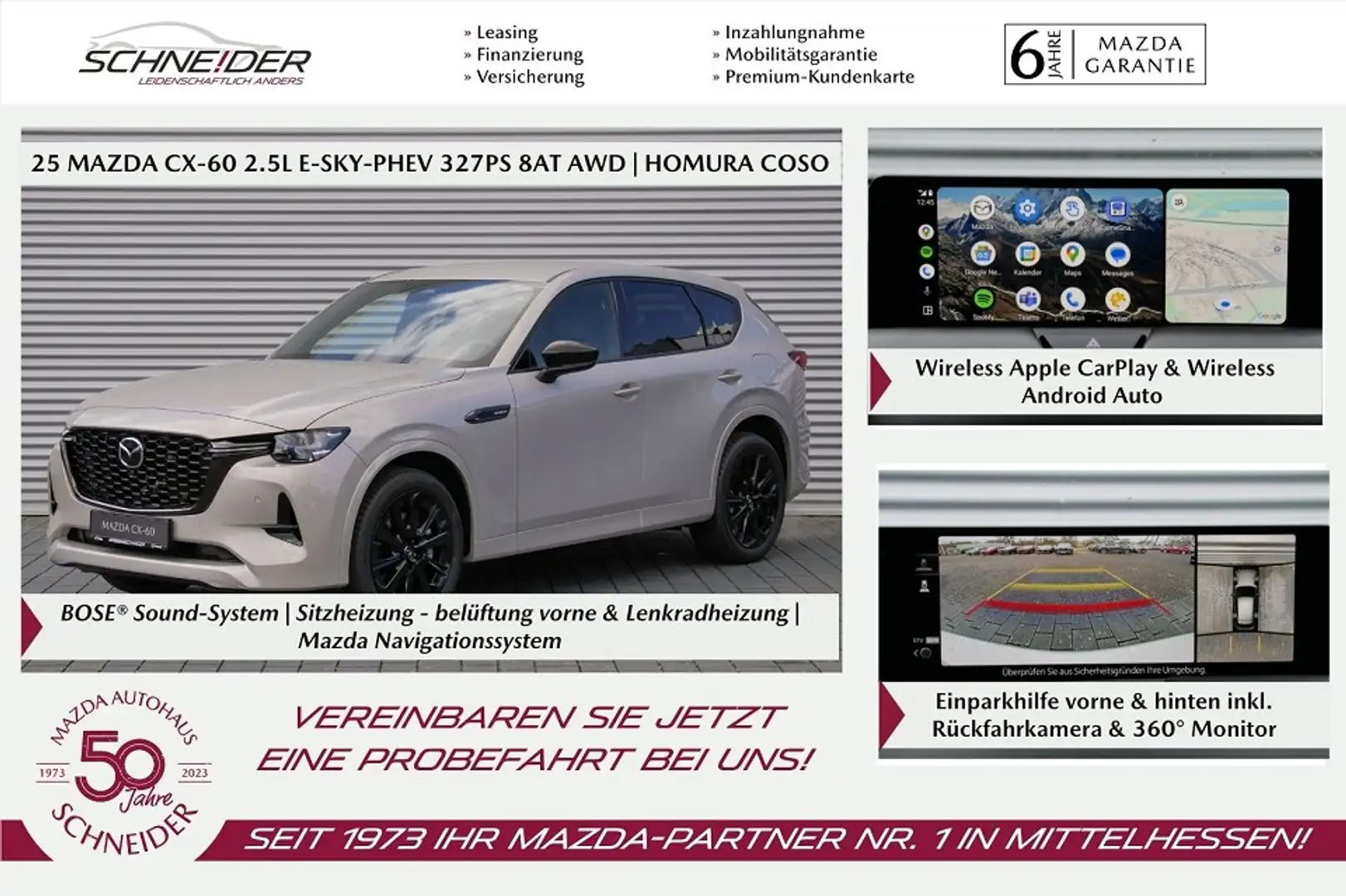 Mazda CX-60 PHEV 327PS Homura+Convenience&Sound-Paket Plateado - 1