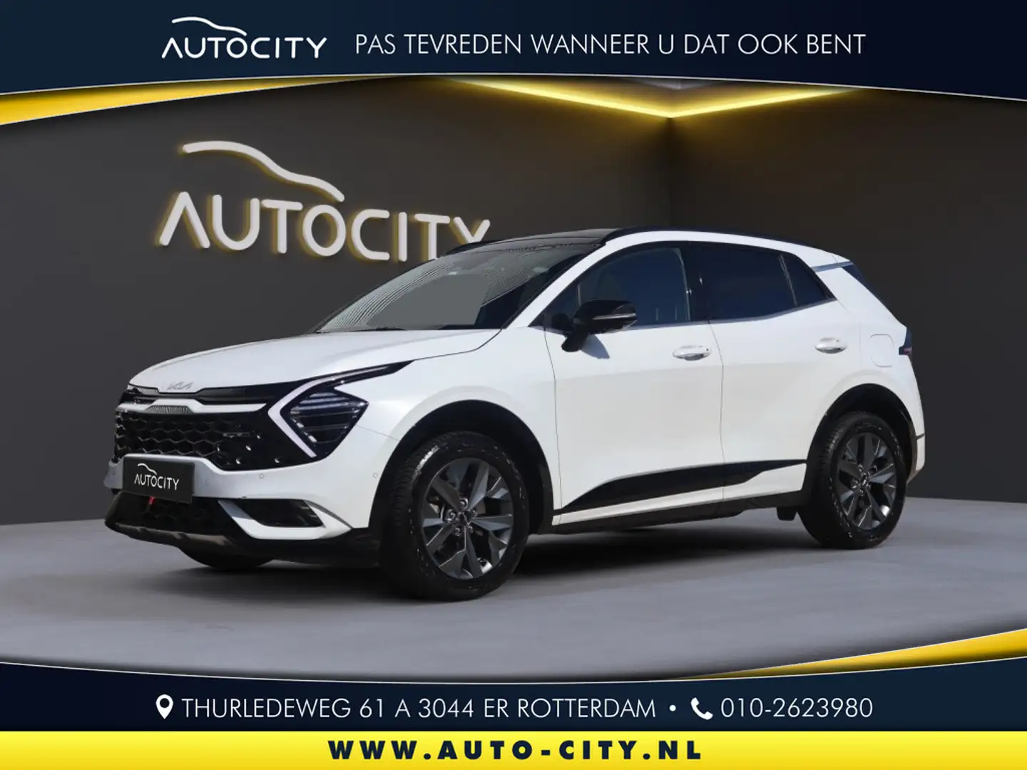 Kia Sportage 1.6 T Hybrid 230 pk GT-Plusline Pano l Leder l 360 Wit - 1