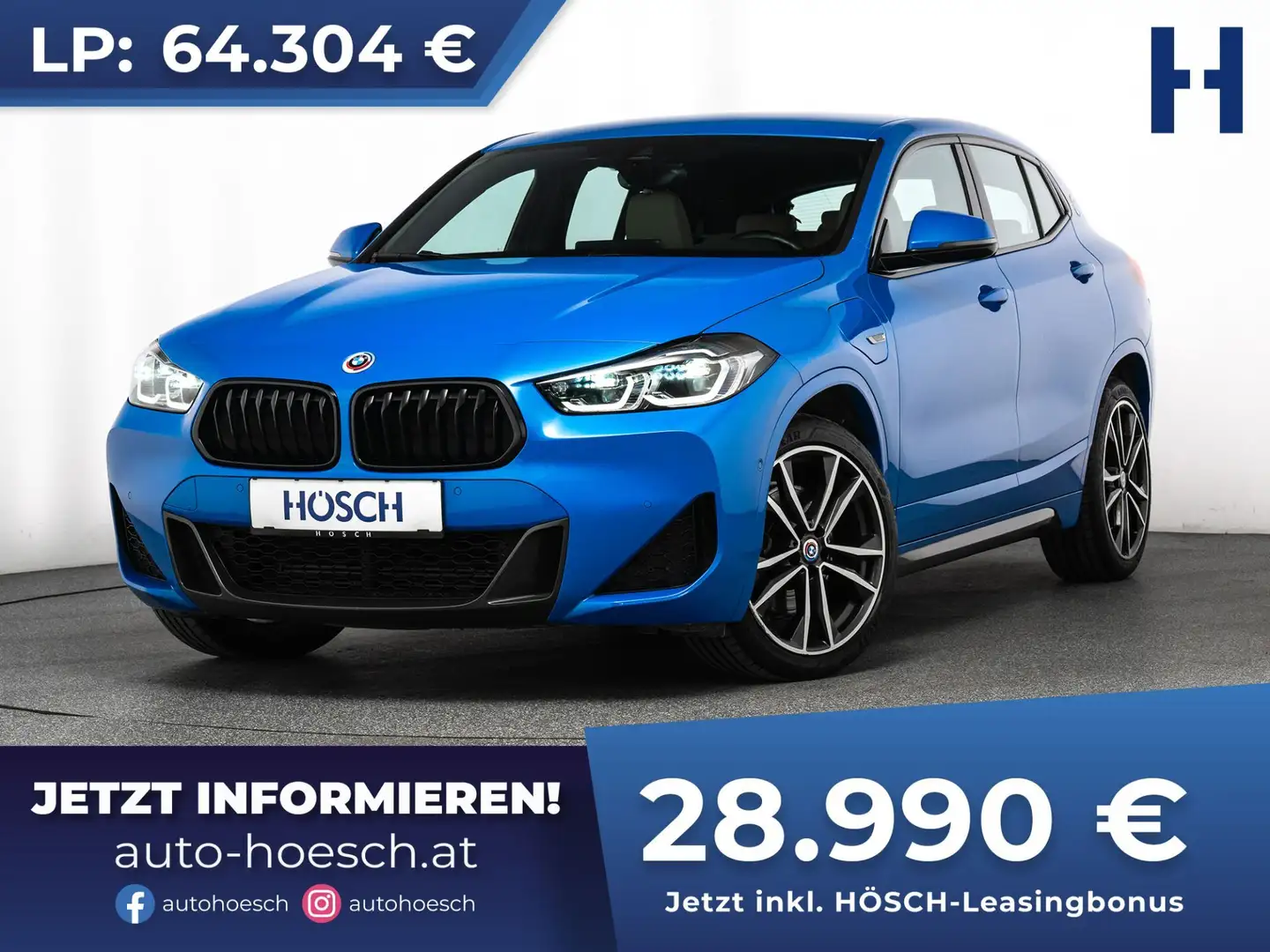 BMW X2 xDrive25e M Sport LEDER HEAD UP NAVI+ H&K ++ Blau - 1