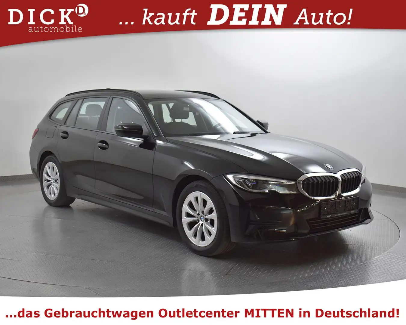 BMW 318 d T Aut. SHADO+LASER+VIRTU+PROF+AHK+SHZ+TEM+M Schwarz - 1