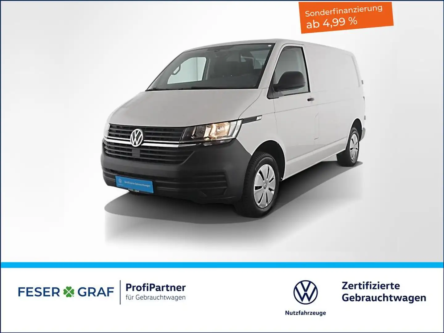 Volkswagen T6.1 Transporter 6.1 2.0 TDI Kasten Heckflügeltüren PDC Klimaanlage Weiß - 1