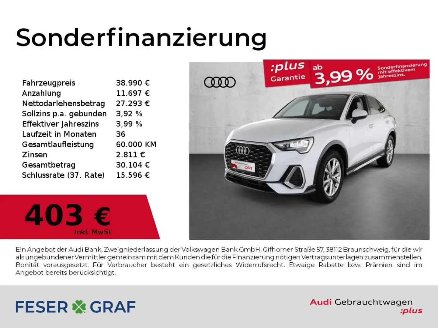 Audi Q3 Sportback 35 TFSI S-line /LED,AZV,Navi+,ACC Weiß - 1