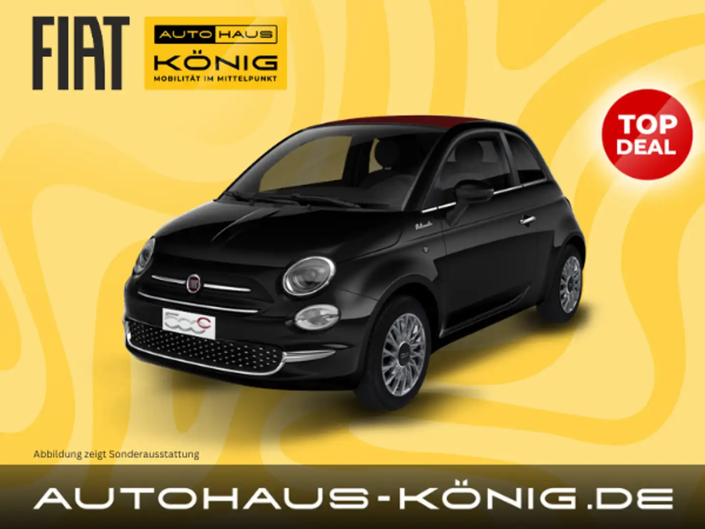 Fiat 500C Dolcevita | Black Edition 🖤 | Klimaautomatik | So Schwarz - 1