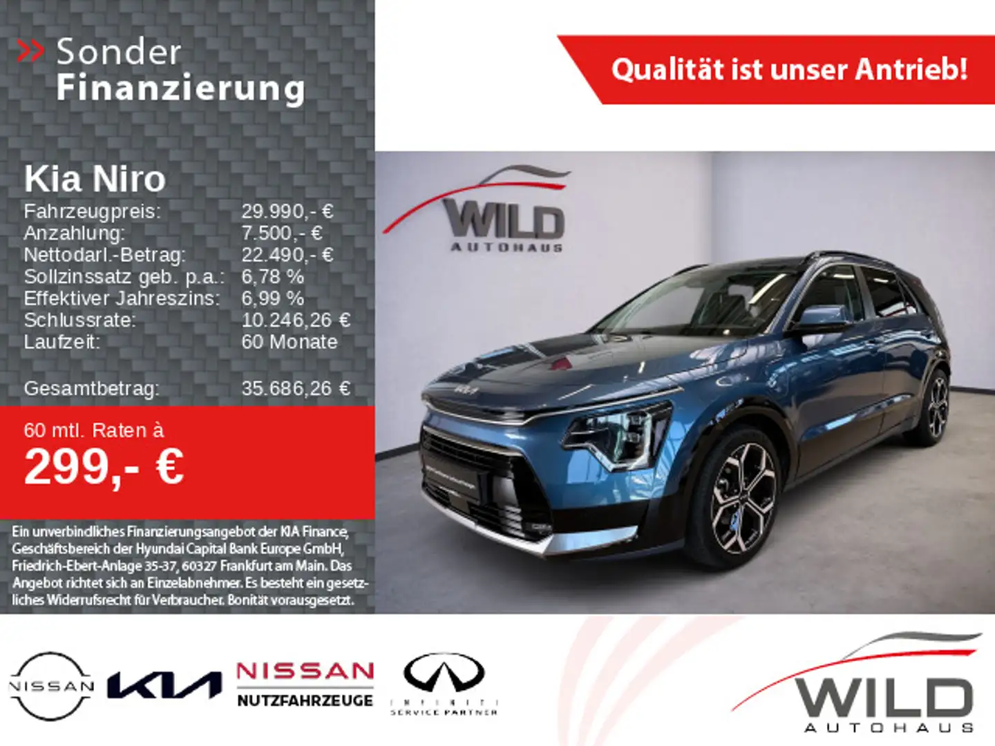 Kia Niro 1.6 Plug-in Hybrid Spirit, LM-Felgen, SHZ Blau - 1