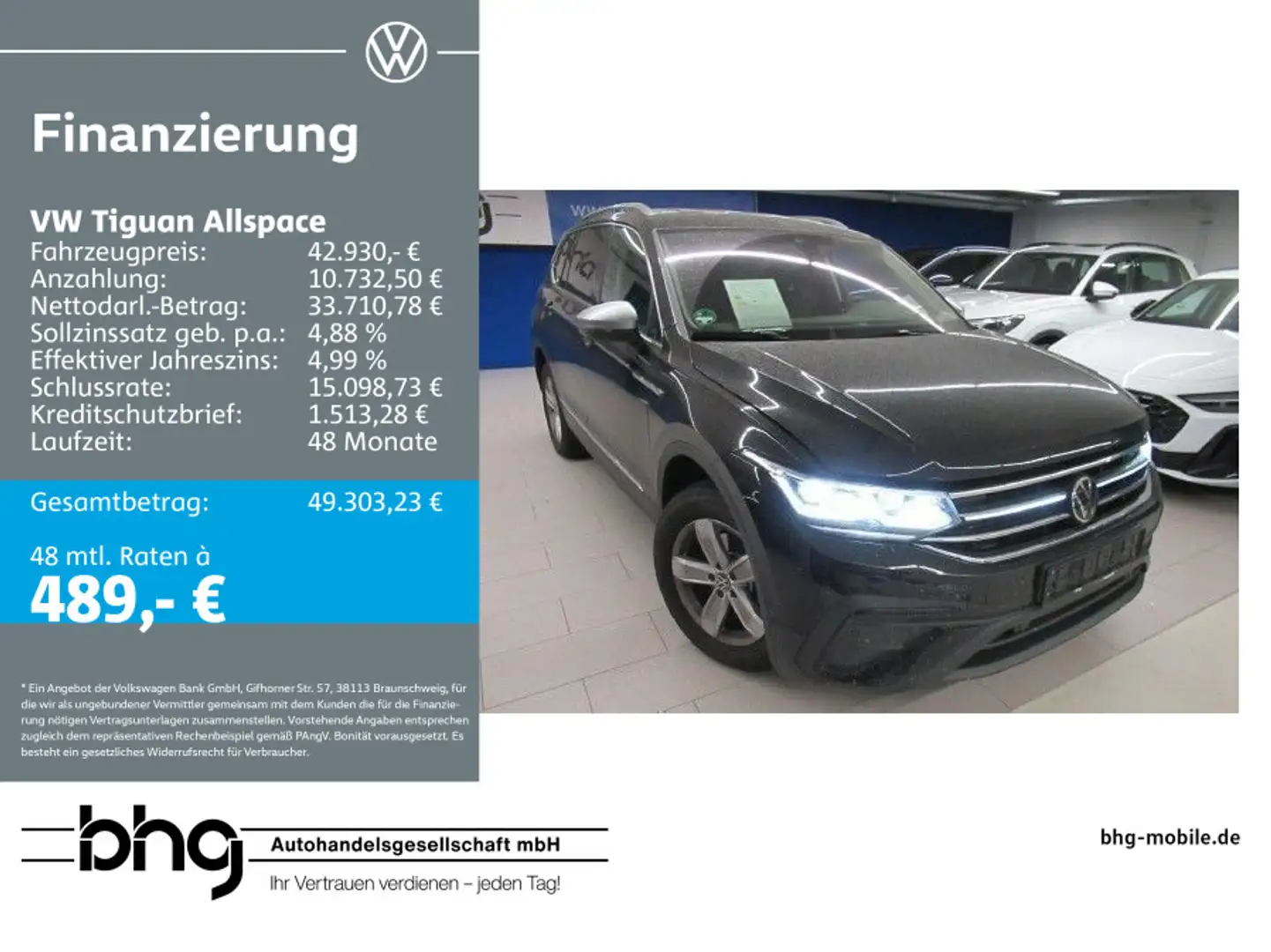 Volkswagen Tiguan Allspace 2.0 TDI DSG LIFE #IQ-DRIVE #AHK Schwarz - 1