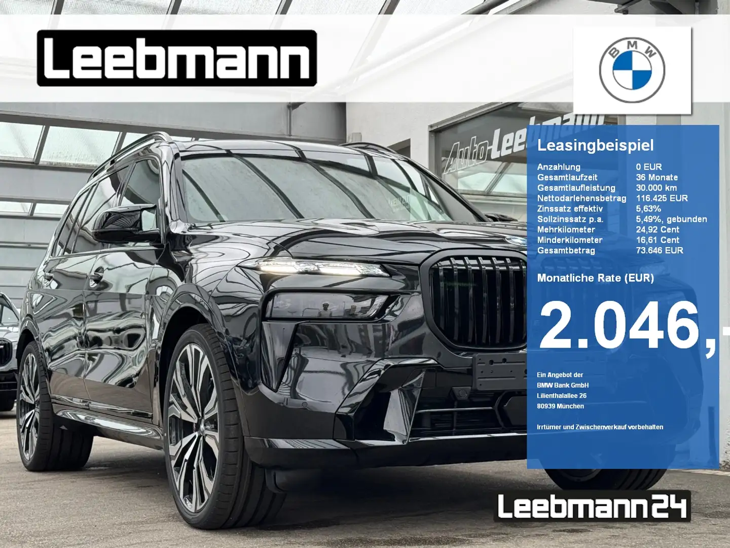 BMW X7 M 60i 23-Zoll/AHK/Kristall/B&W/Massage/StHz Negro - 1