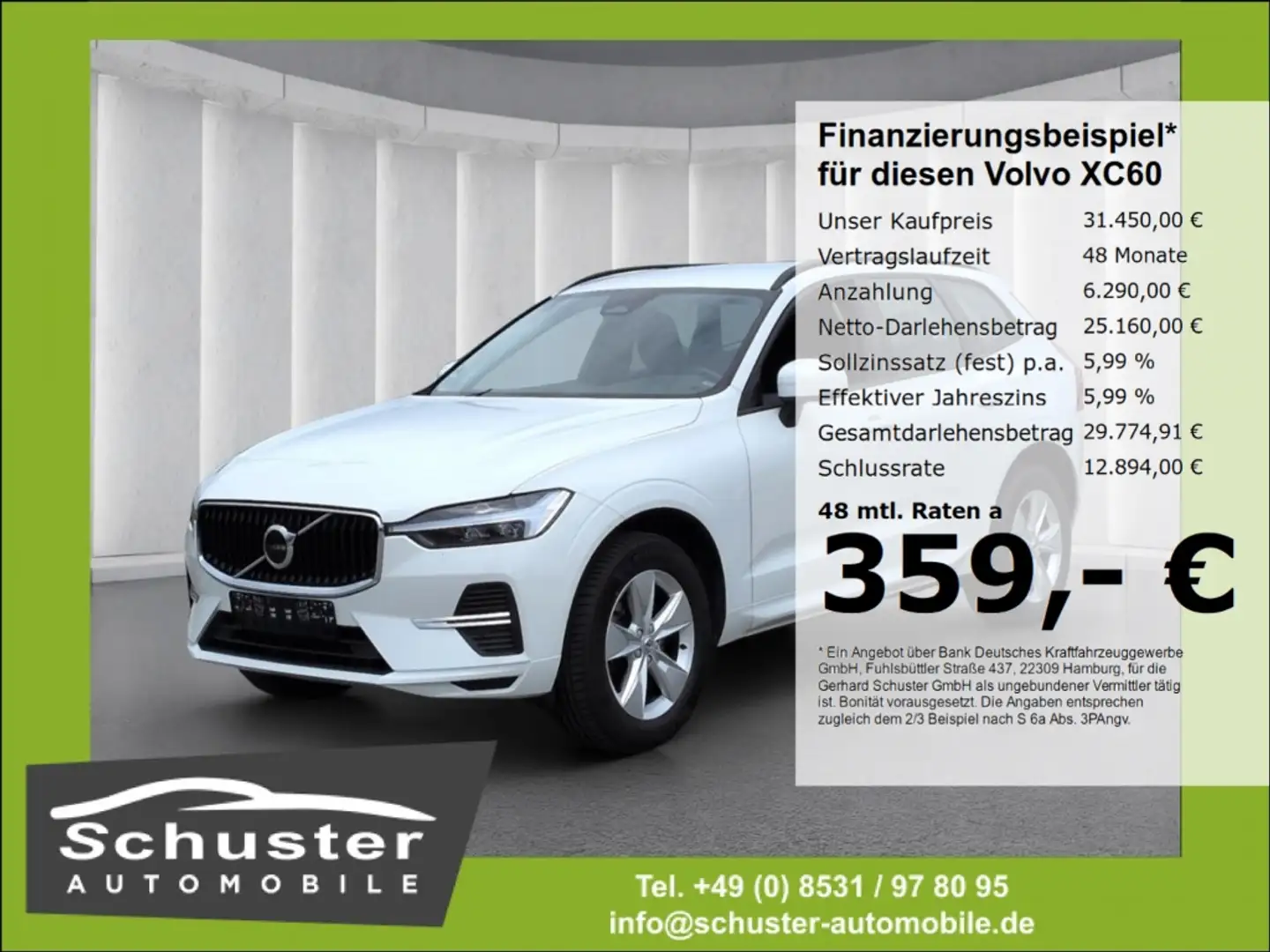 Volvo XC60 Momentum B4*Geartr LED Temp PDC VKZ-Erk 18* Weiß - 1