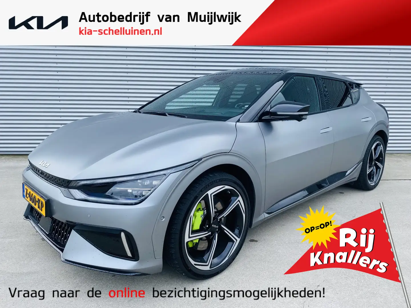 Kia EV6 GT AWD 77.4 kWh Trekhaak afneembaar | Auto rijdt m Grijs - 1